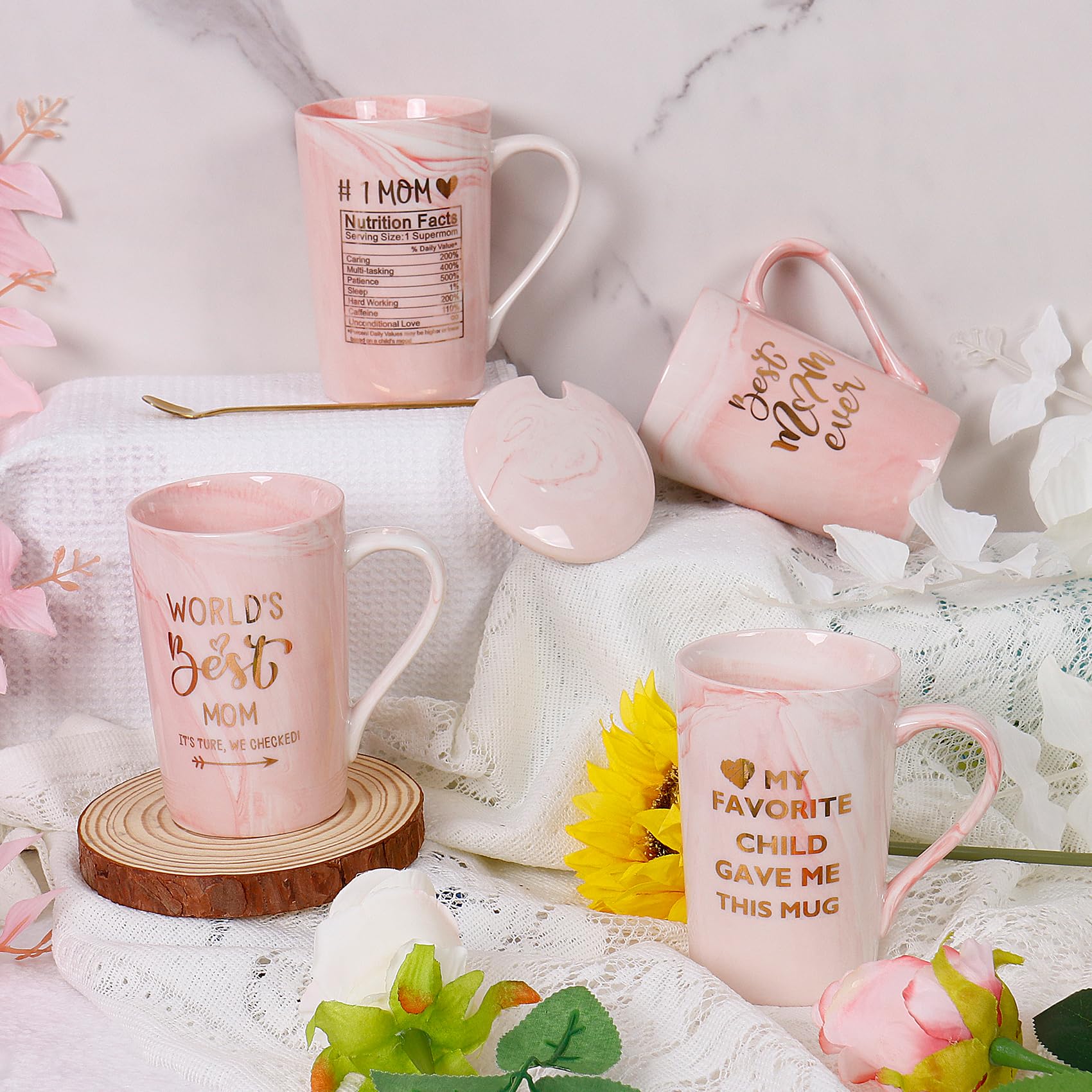 Best Mom Ever Funny Coffee Mug - 12 oz Pink Ceramic Cup for Women, Birthday & Christmas Gift Ideas - Perfect for Mother's Day, Office Use & Cozy Home Mornings