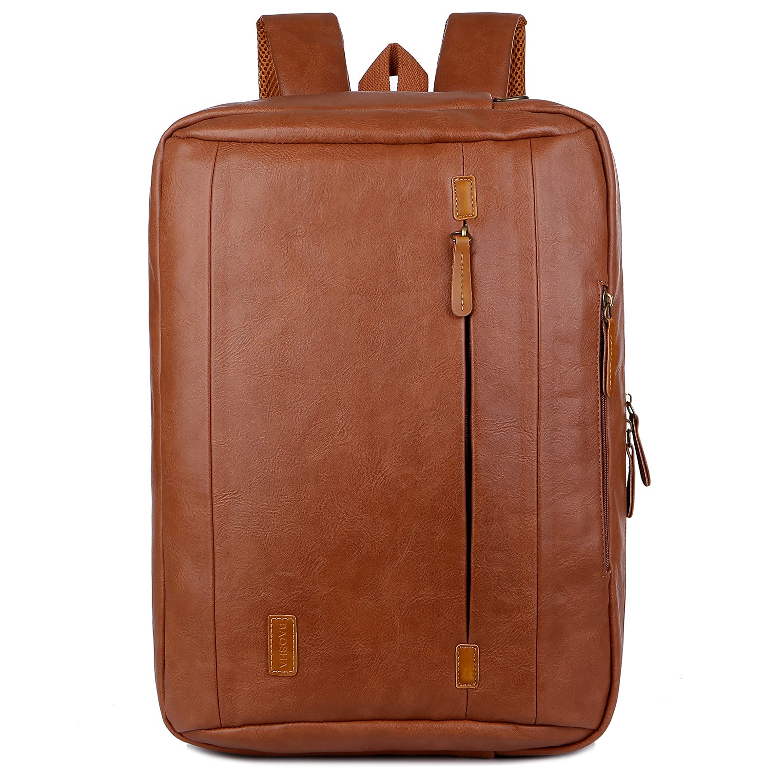 Premium 17 Inch Leather Laptop Backpack Briefcase Hybrid - Durable Business Travel Backpack for Men & Women, Water-Resistant Work Bag with USB Charging Port (Brown) | Perfect for Office Commute, College Campus & Business Trips