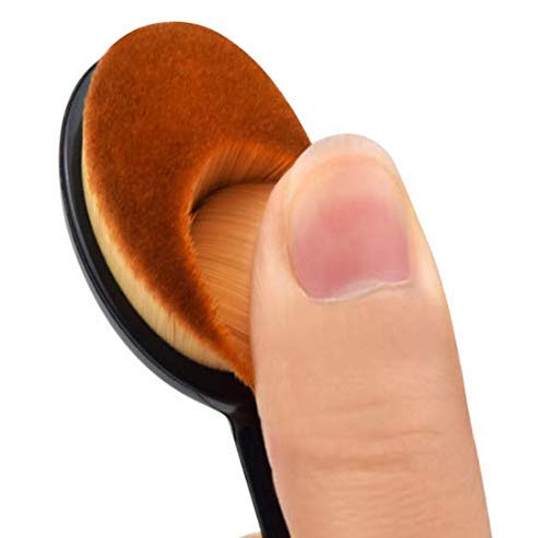 Belicia 2-Piece Professional Oval Loose Powder & Foundation Makeup Brush Set - Perfect for Blending Liquid, Cream & Powder Cosmetics | Ideal for Contouring, Highlighting & Flawless Finish Makeup Application
