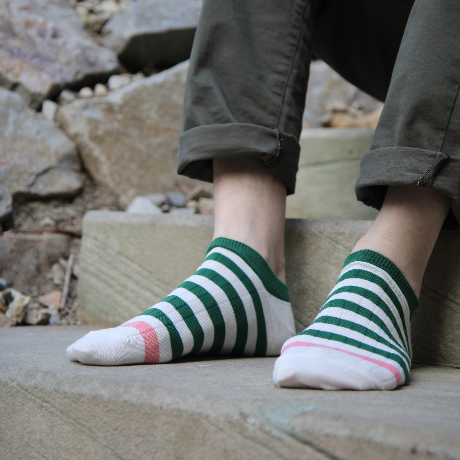 Men's Sailor Stripe Cotton Trainer Socks - Breathable Athletic Socks for Running, Gym & Casual Wear