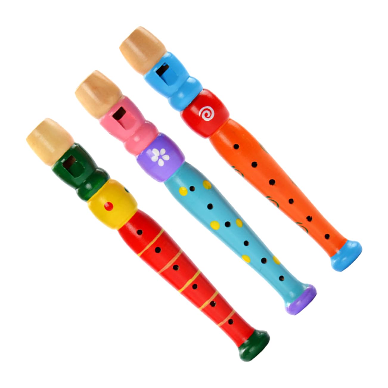 12-Piece Wooden Piccolo 6-Hole Musical Instrument Toy Set for Kids & Students - Sensory Learning Toy for Music Education, Classroom & Home Play