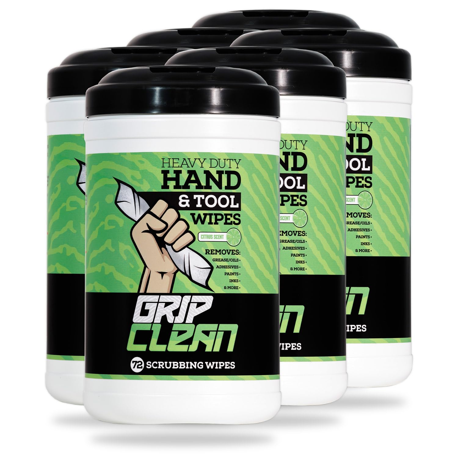 Grip Clean Heavy-Duty Cleaning Wipes for Mechanics - Citrus Scented Waterless Hand Cleaner for Grease, Oil & Dirt | Multi-Purpose Tool & Surface Wipes (432 Count) | Ideal for Auto Repair, Construction & DIY Projects