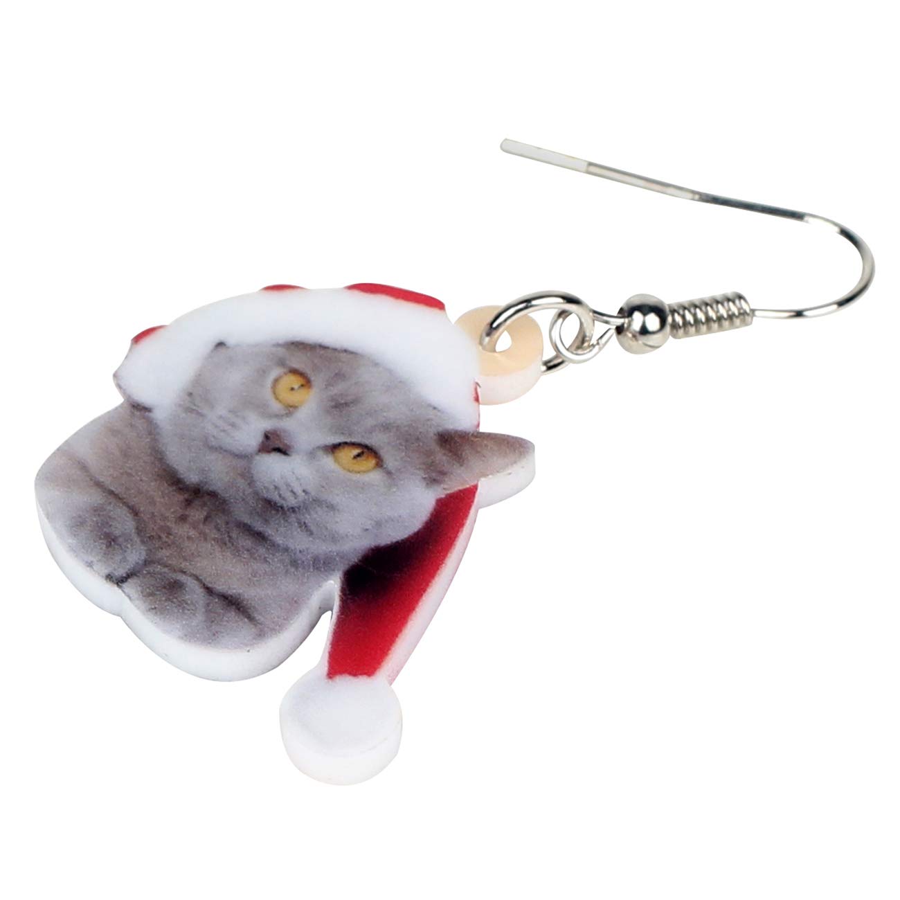 Bonsny Acrylic Drop Dangle Cat Earrings - Cute Kitten Pet Jewelry for Women, Christmas Gifts for Cat Lovers | Perfect for Holiday Parties, Gift Exchanges & Everyday Wear
