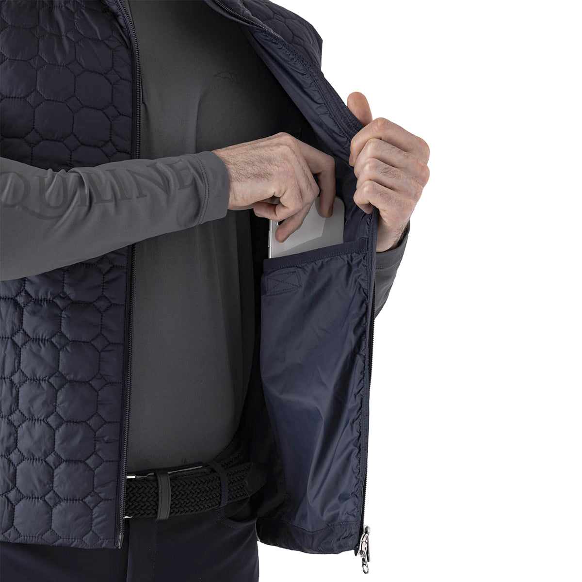 Equiline Men's ErceV Octagon Quilted Vest - Lightweight Puffer Jacket for Outdoor Activities, Hiking & Casual Wear