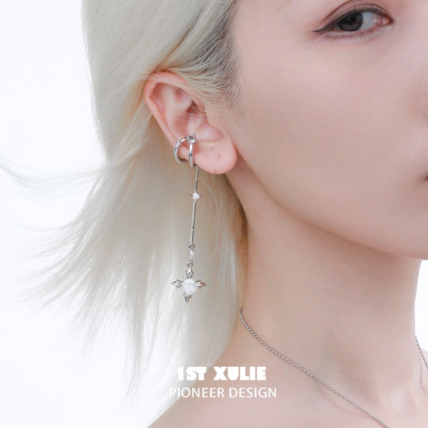 Rose Believer 18k Gold Plated Pendant Earrings - Elegant Dangle Ear Clips for Women, Perfect for Weddings, Parties & Special Occasions