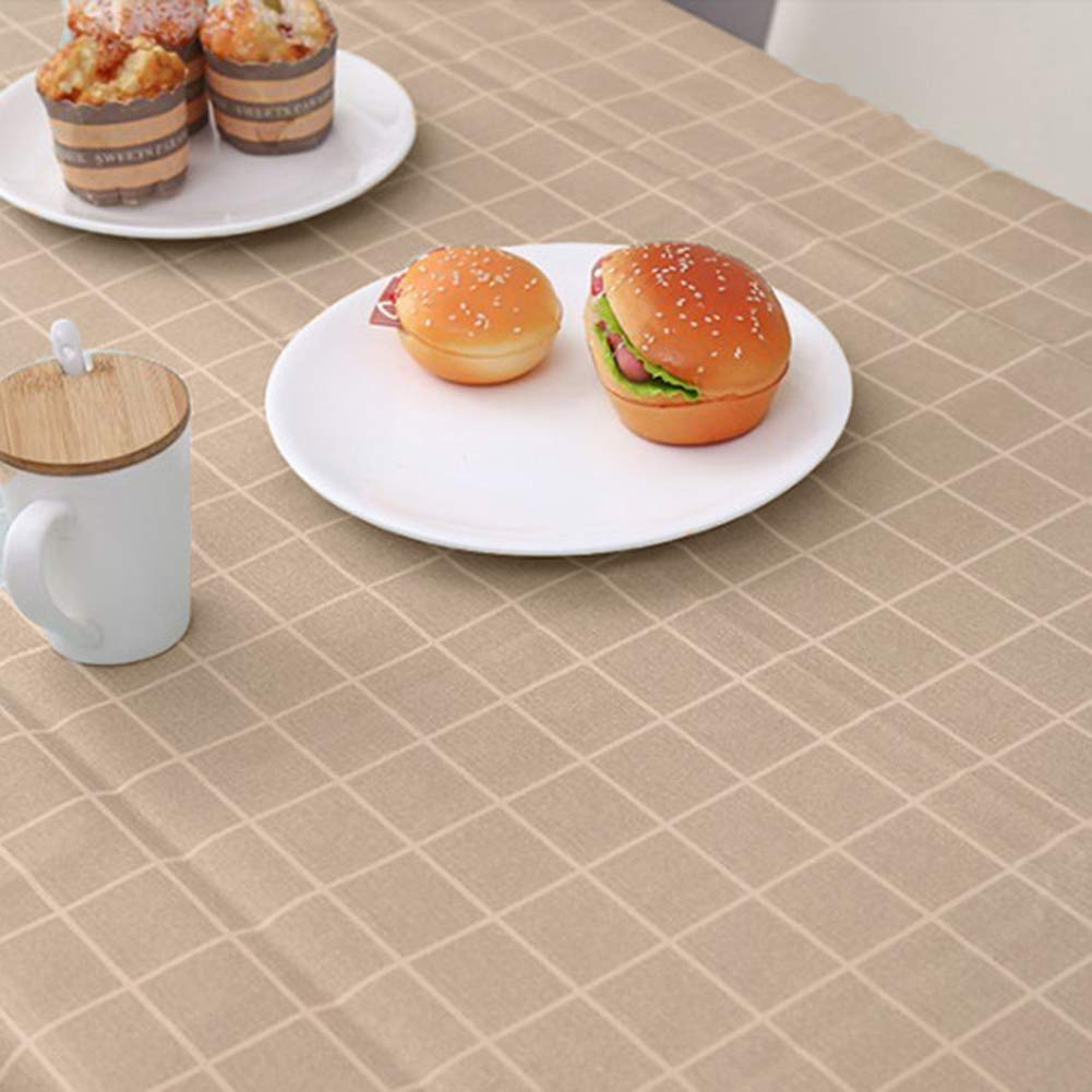 Nordic Style PVC Waterproof Oil-Proof Tablecloth - Plaid Design 54