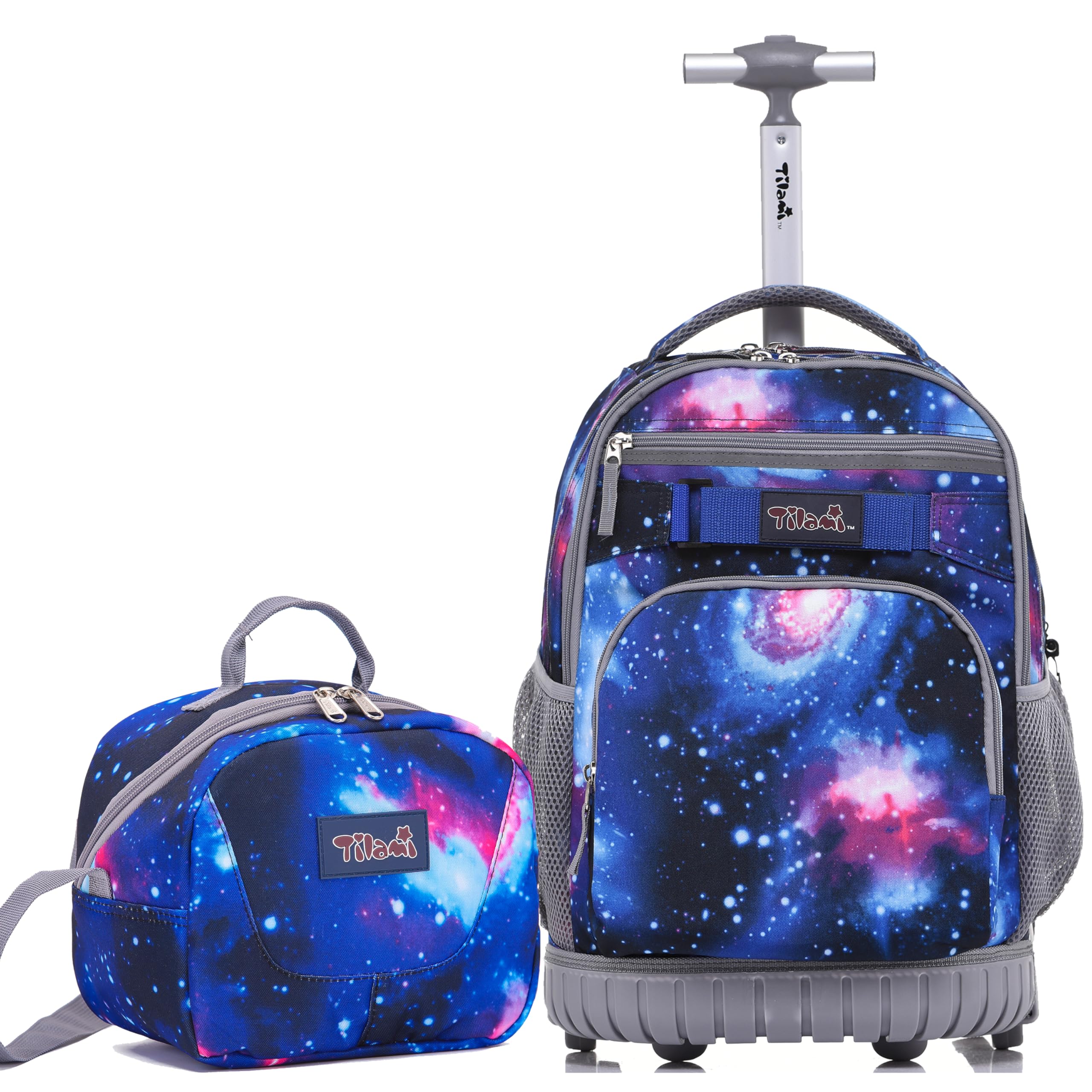 TILAMI 18 Inch Rolling Backpack for Kids - Wheeled Laptop Backpack with Handle, Durable School Travel Backpack for Boys & Girls - Perfect for School, Airplane, and Daily Commute