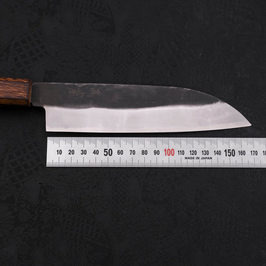 Premium Santoku Knife 165mm - Japanese White Steel #2 with Kurouchi Finish & Sumi Urushi Handle - Perfect for Slicing, Dicing, and Chopping Vegetables, Meat, and Fish