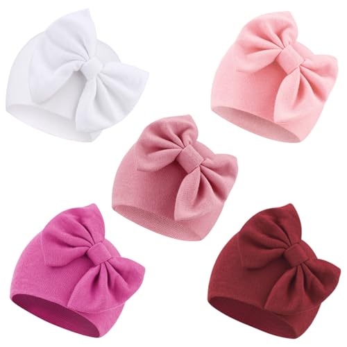 5 Pack Bow Hats/0-6 Months (Set P)