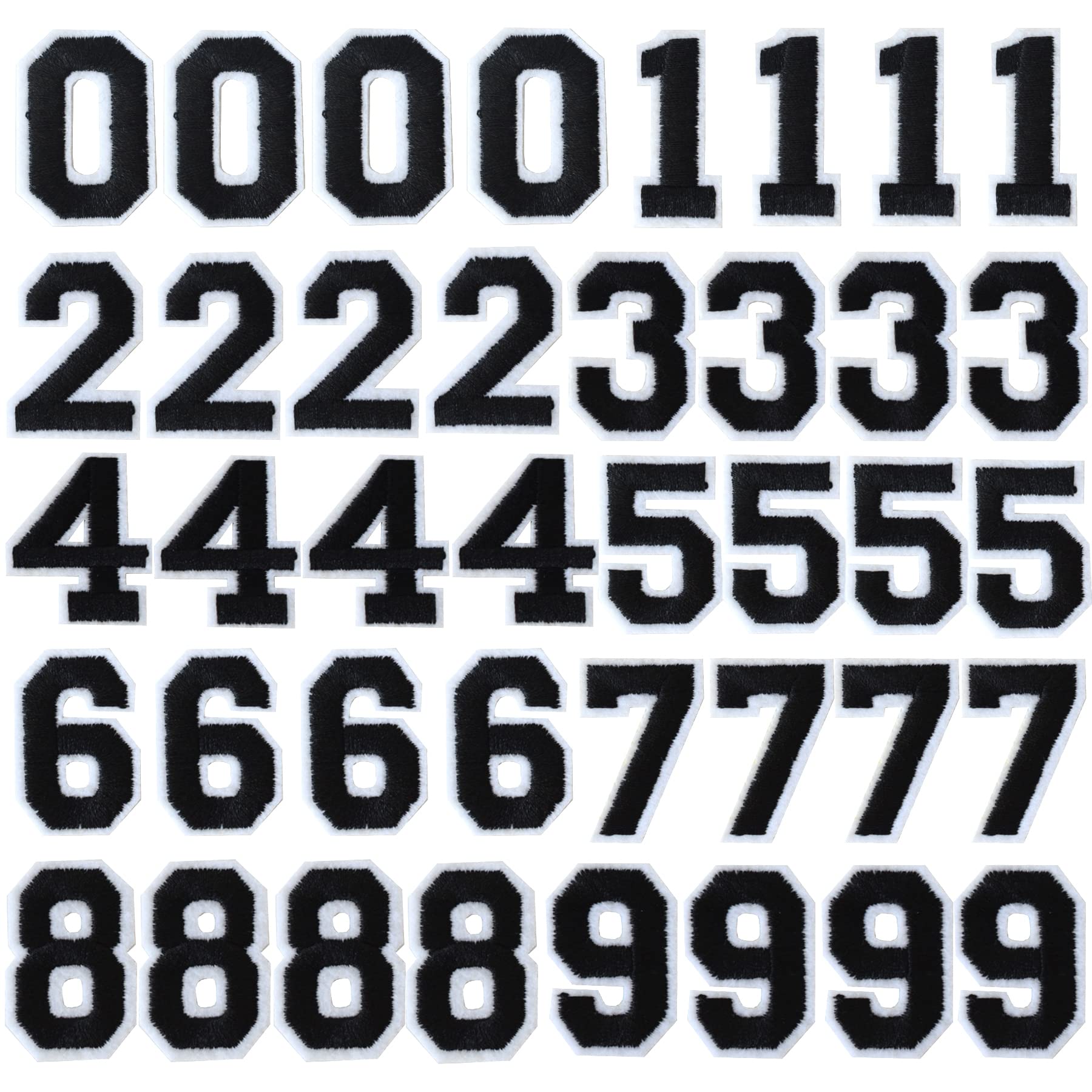 40 Pieces Black Iron-On Number Patches 0-9 for Clothes, Hats, Socks & DIY Projects - Easy Fabric Appliques for Customizing Jeans, Dresses & Accessories | Perfect for School Uniforms, Team Jerseys & Personalized Gifts