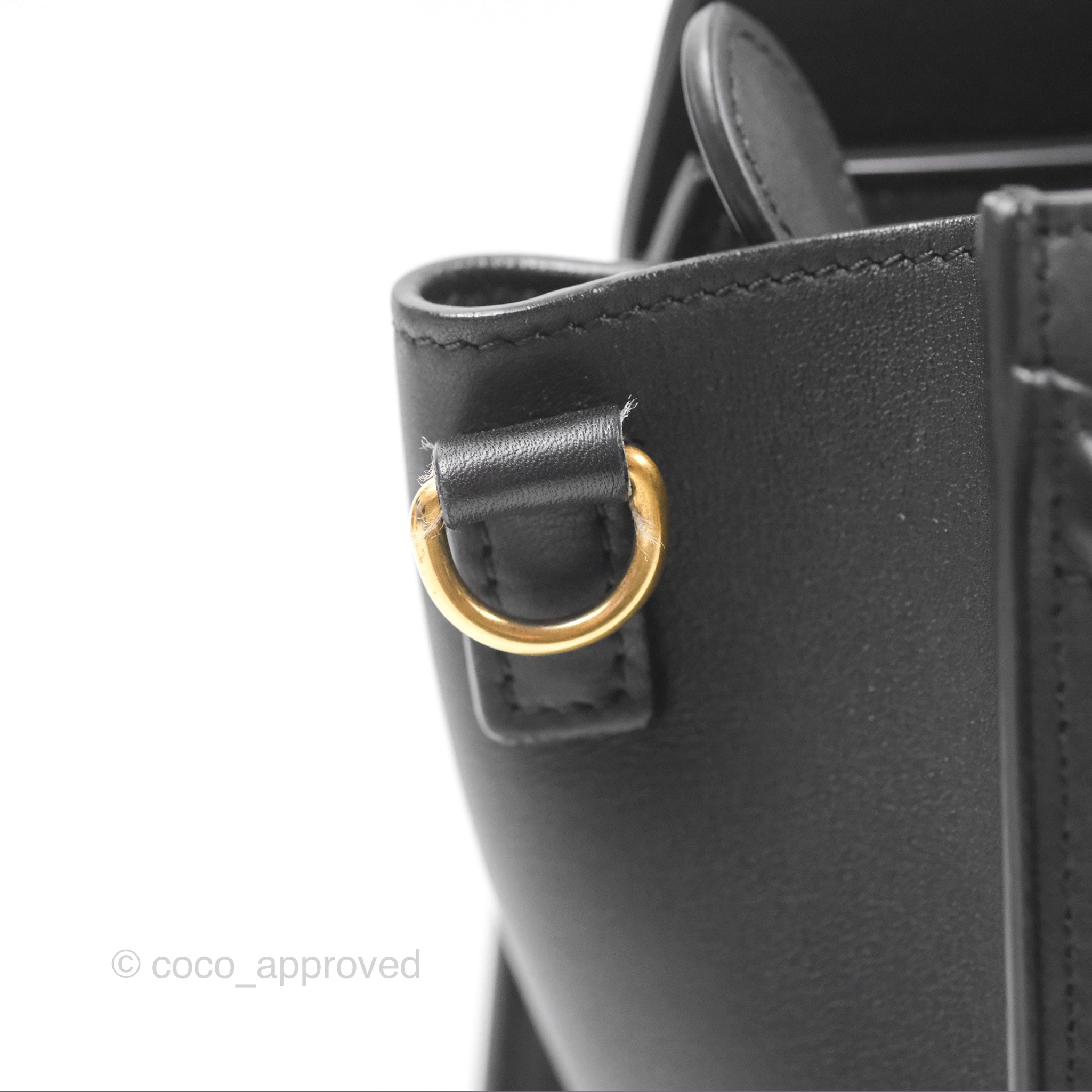 Celine Nano Luggage Bag in Black with Gold Hardware - Luxury Crossbody Purse for Women, Perfect for Work, Travel & Everyday Use