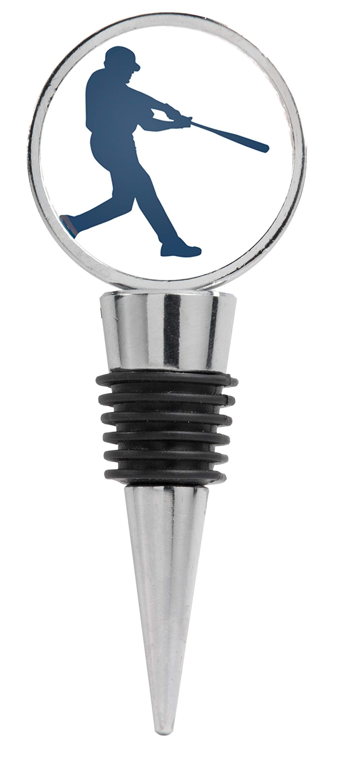 Baseball Bat Silhouette Wine Stopper - Premium White Cork for Wine Bottles - Perfect for Baseball Fans, Gifts & Wine Lovers at Home or Parties