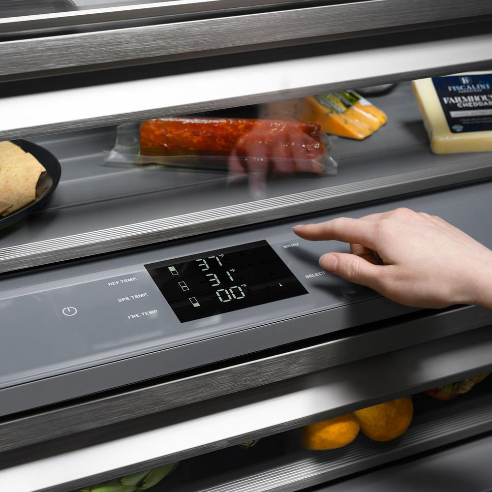 ZLINE Autograph Edition 60-Inch French Door Built-In Refrigerator - 32.2 cu.ft Capacity, Bottom Freezer, Water Dispenser & Ice Maker - Stainless Steel with Graphite Gray Interior & Matte Black Accents (GRBIVZ 304 60MB) - Perfect for Modern Kitchens & Luxury Homes