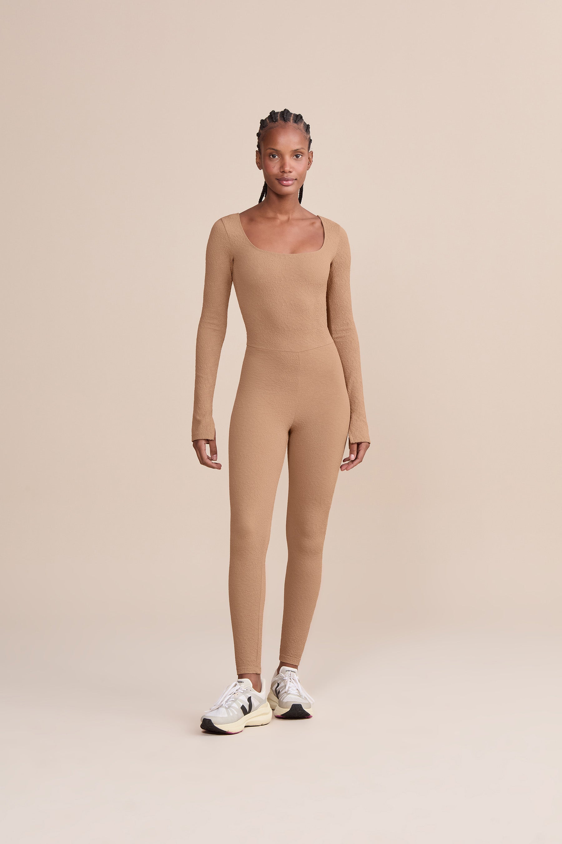 Stylish Jacquard Outline Long Sleeve Jumpsuit for Women | Elegant One-Piece Romper with Floral Pattern | Perfect for Parties, Date Nights & Casual Outings