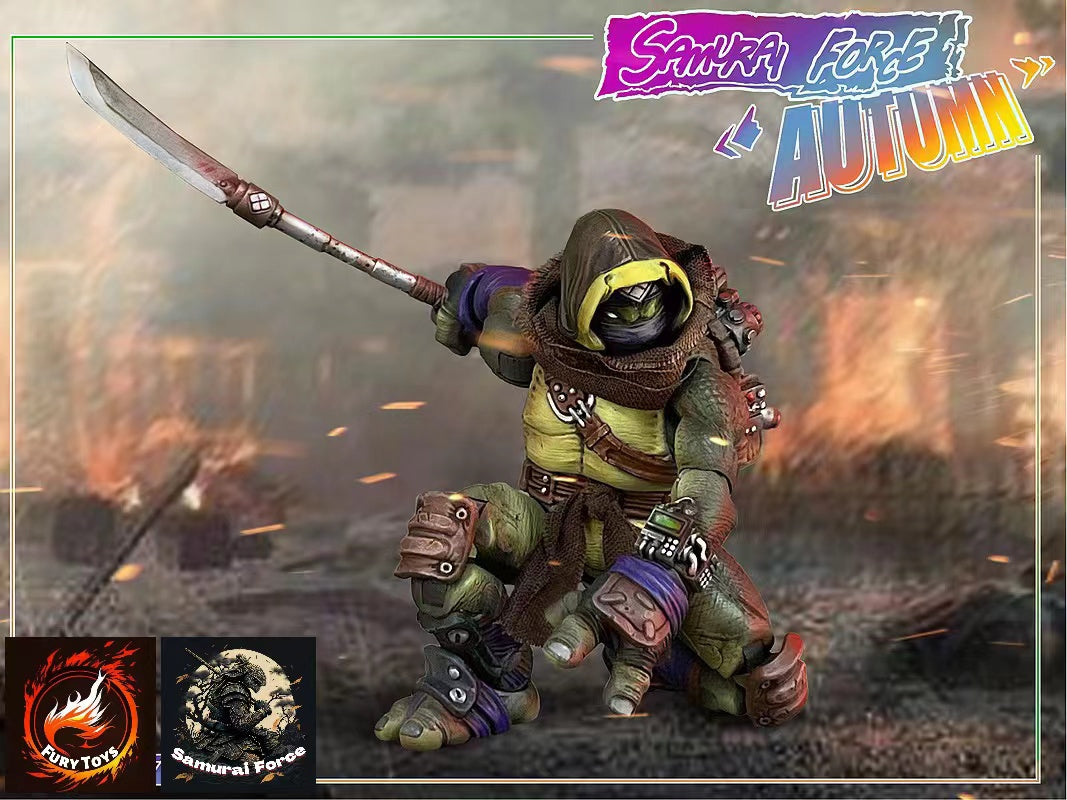 Fury Toys 1/12 Scale 5-Inch Samurai Force Turtles Autumn Action Figure - Collectible Ninja Turtle Toy for Display, Photography & Role Play Scenes