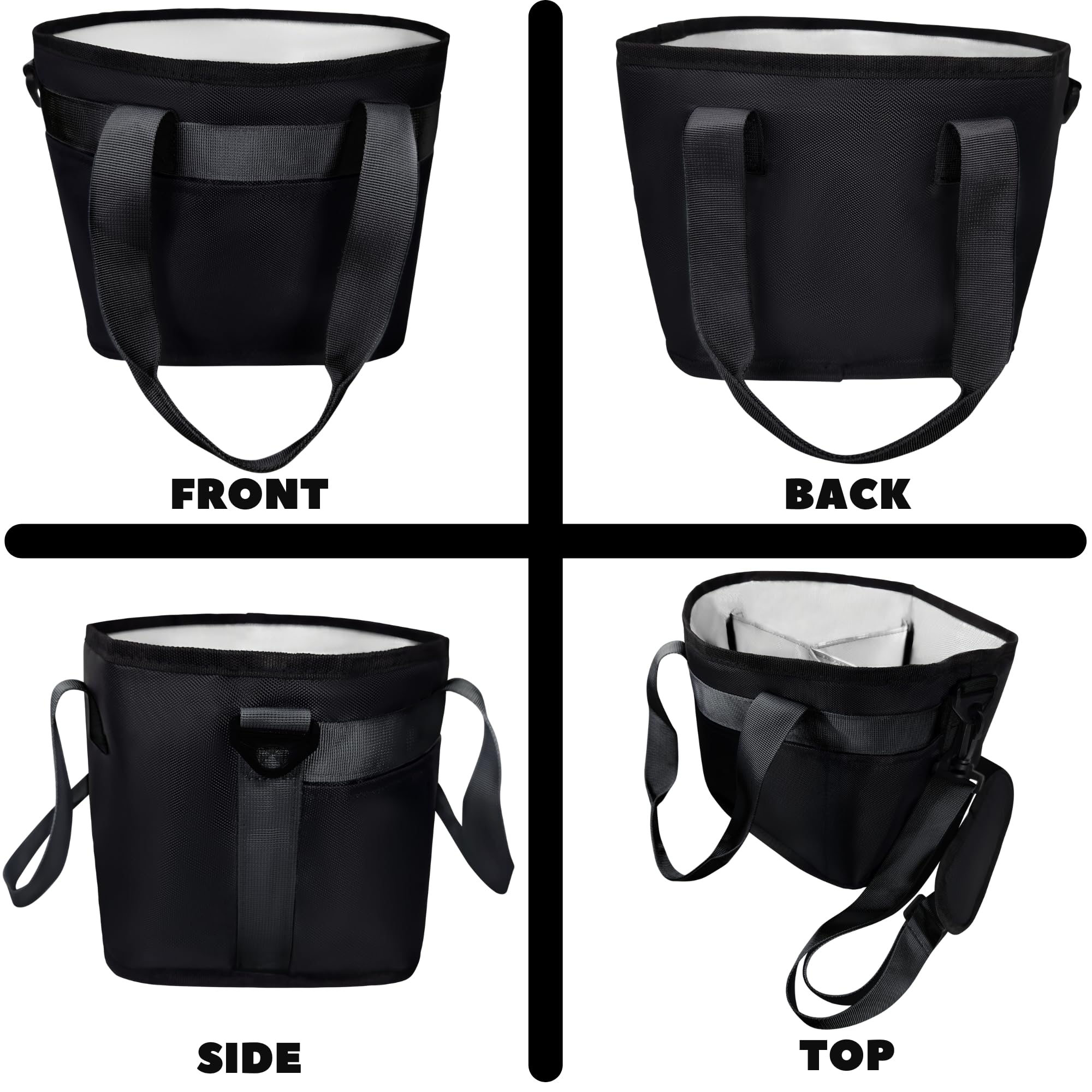 1680D Insulated 4 Cup Drink Carrier Tote - Reusable Coffee Cup Bag with Adjustable Dividers | Portable & Secure Beverage Caddy for Hot & Cold Drinks | Family Size | Perfect for Coffee Shops, Picnics & Road Trips