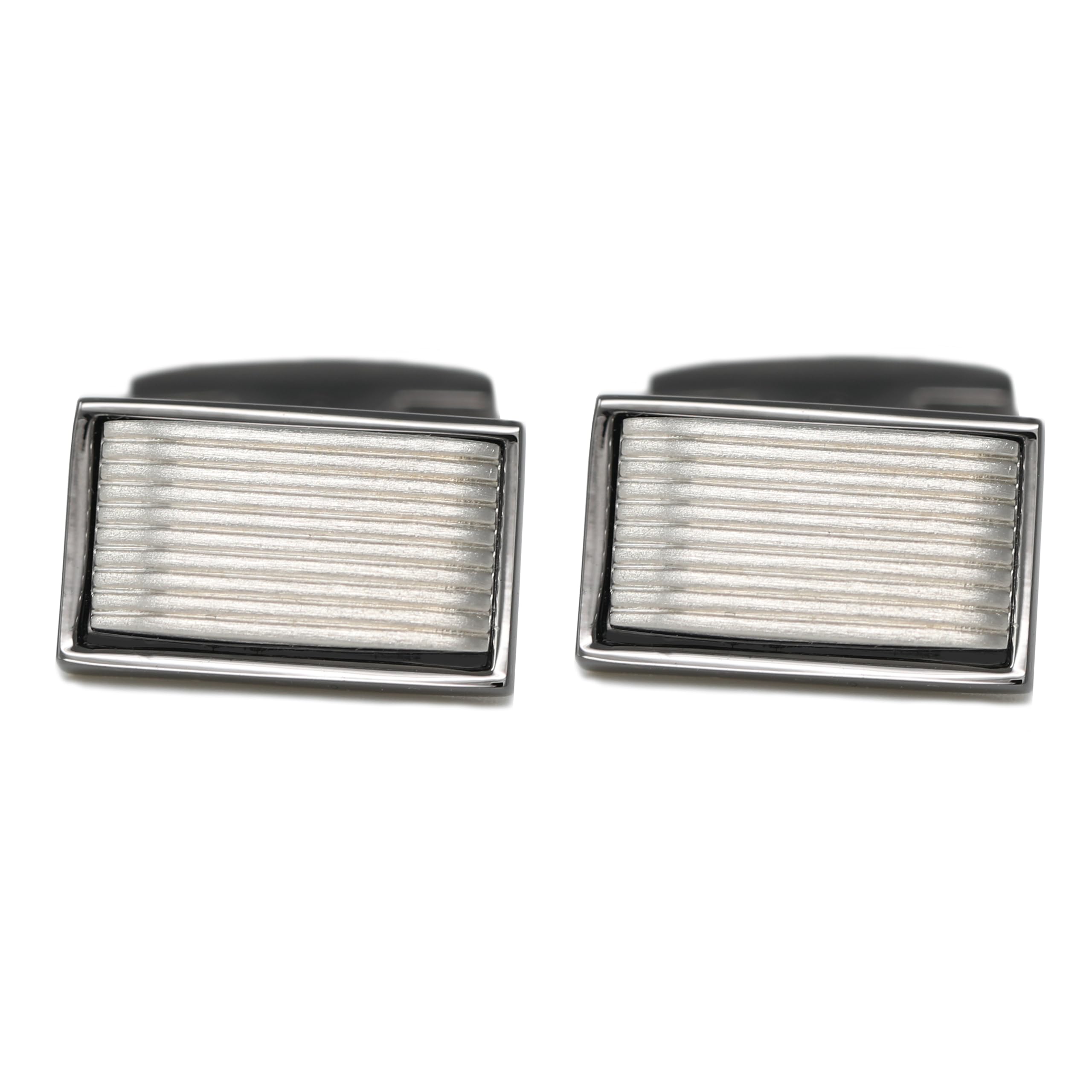 Stylish Men's Two Tone Cufflinks Set - Elegant Wedding, Birthday & Formal Event Gift for Him with Premium Gift Box - Perfect for Business Attire, Prom & Special Occasions