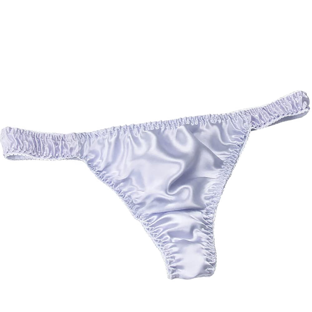 3 Pairs Women's Pure Silk String Bikini Panties - Soft Sexy Thong Underwear for Summer & Beach - Healthy Breathable Comfort - Sizes S-XL - Perfect for Vacation, Pool Party & Romantic Getaways