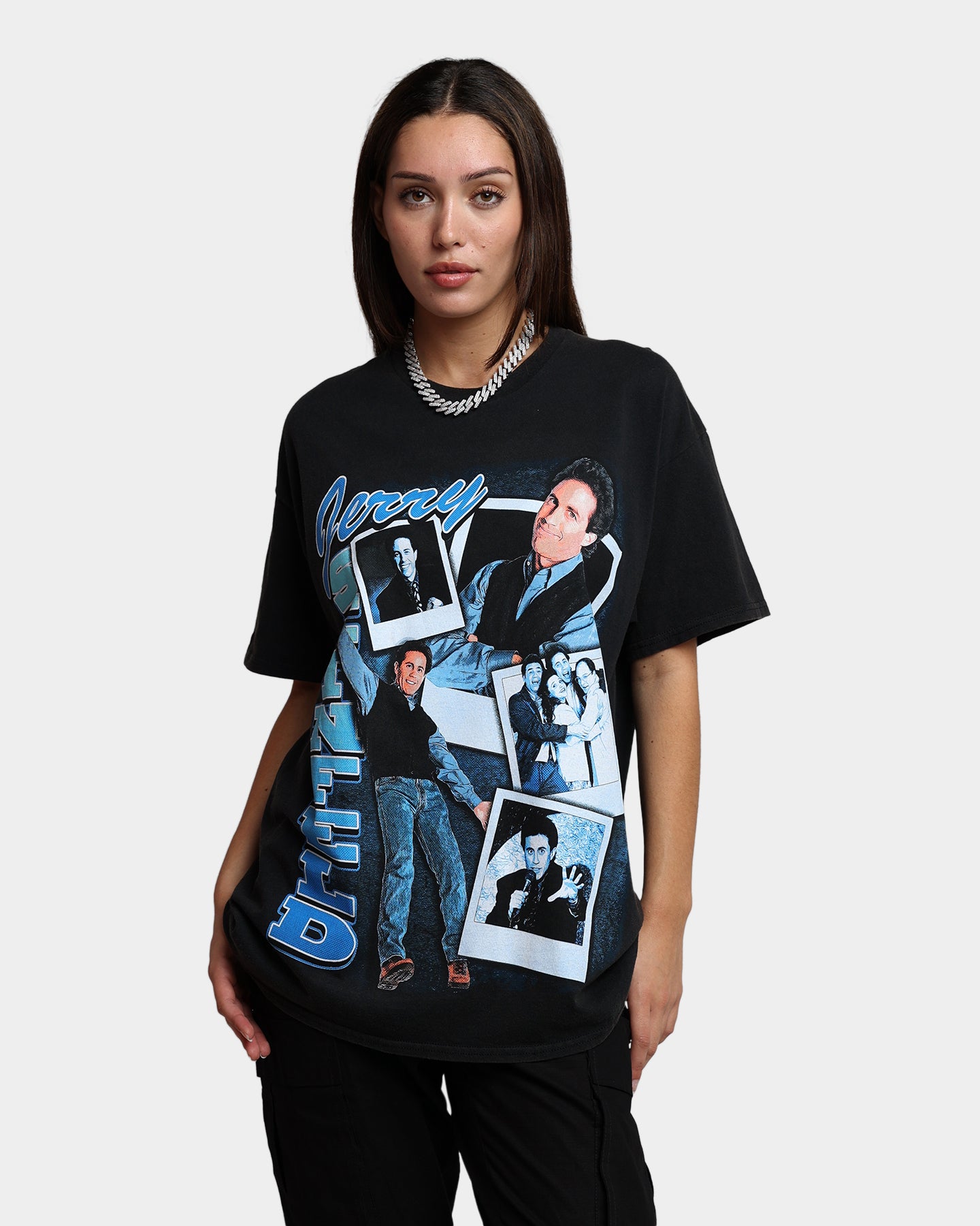 Vintage Seinfeld Jerry T-Shirt - Washed Black Retro TV Show Tee for Fans | Perfect for Casual Wear, Cosplay & Gifts