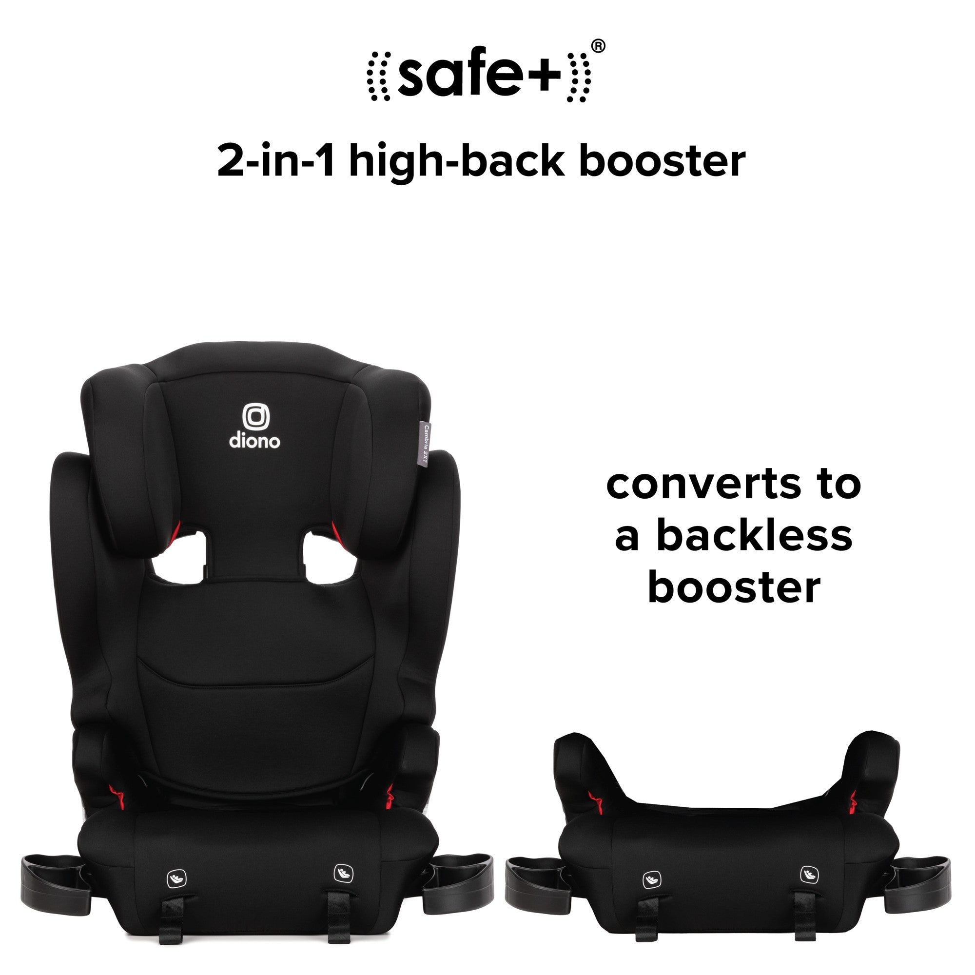 Diono XL 2-in-1 Booster Car Seat for Kids - Safe & Comfortable Convertible Car Seat for Toddlers to Big Kids (5-120 lbs) - Perfect for Travel, School Runs & Family Road Trips