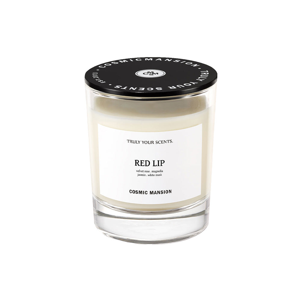 Premium COSMIC MANSION Soy Wax Candle - Red Lip Scent (180g/250g) for Romantic Home Decor & Relaxing Aromatherapy
