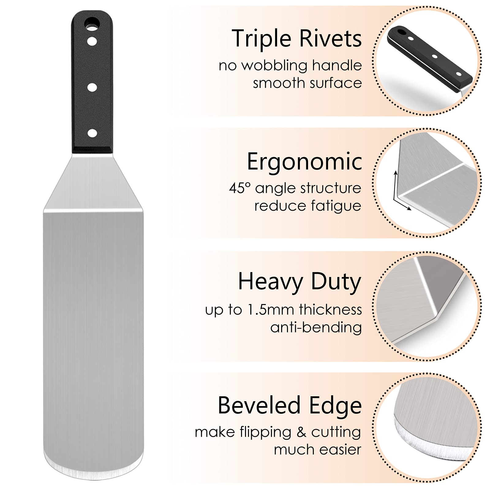 Premium Stainless Steel Griddle Accessories Set - 10-Piece BBQ Cooking Kit for Flat Top Grill, Teppanyaki & Camping | Includes 12” Melting Dome, Metal Spatulas, Scrapers, Tongs & Egg Rings | Perfect for Outdoor Grilling, Backyard BBQ & Camping Meals