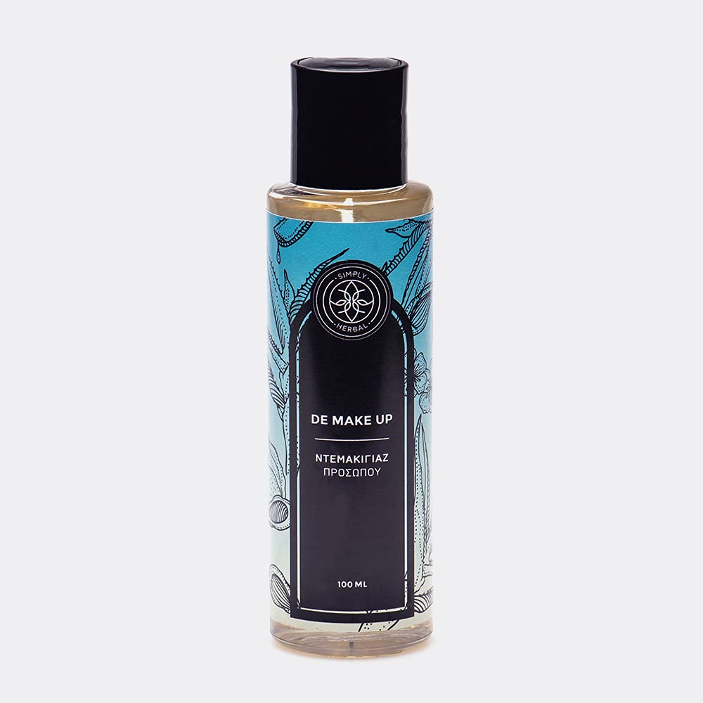 Simply Herbal Biphasic Makeup Remover for Face & Eyes with Aloe & Almond Oil - 100ml Gentle Cleansing Solution for Sensitive Skin | Perfect for Daily Use & Travel