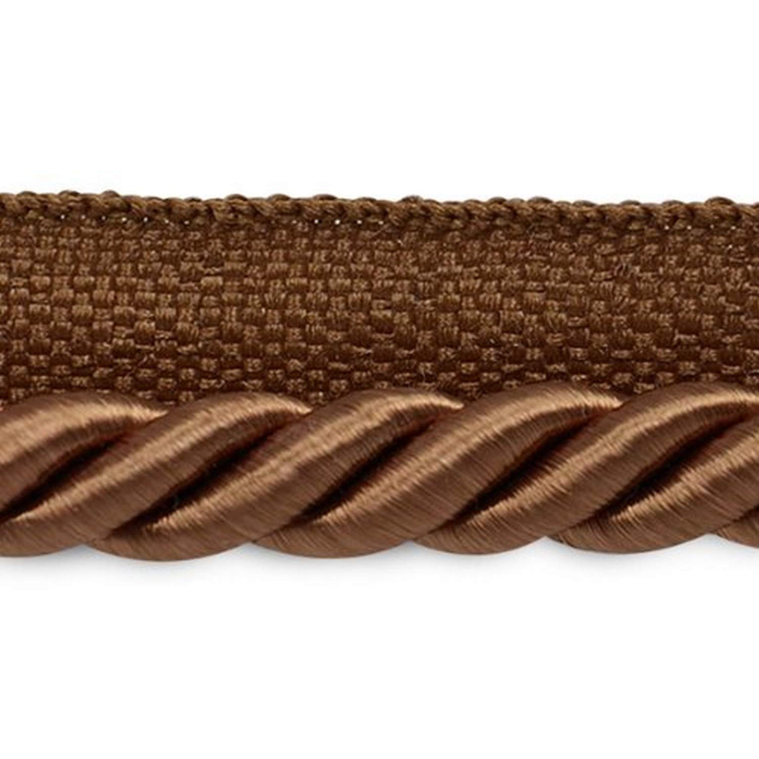 Expo International Hilda 3/8-Inch Twisted Lip Cord Trim - 20-Yard Cocoa Brown Decorative Fabric Trim for DIY Sewing, Upholstery, and Home Decor Projects