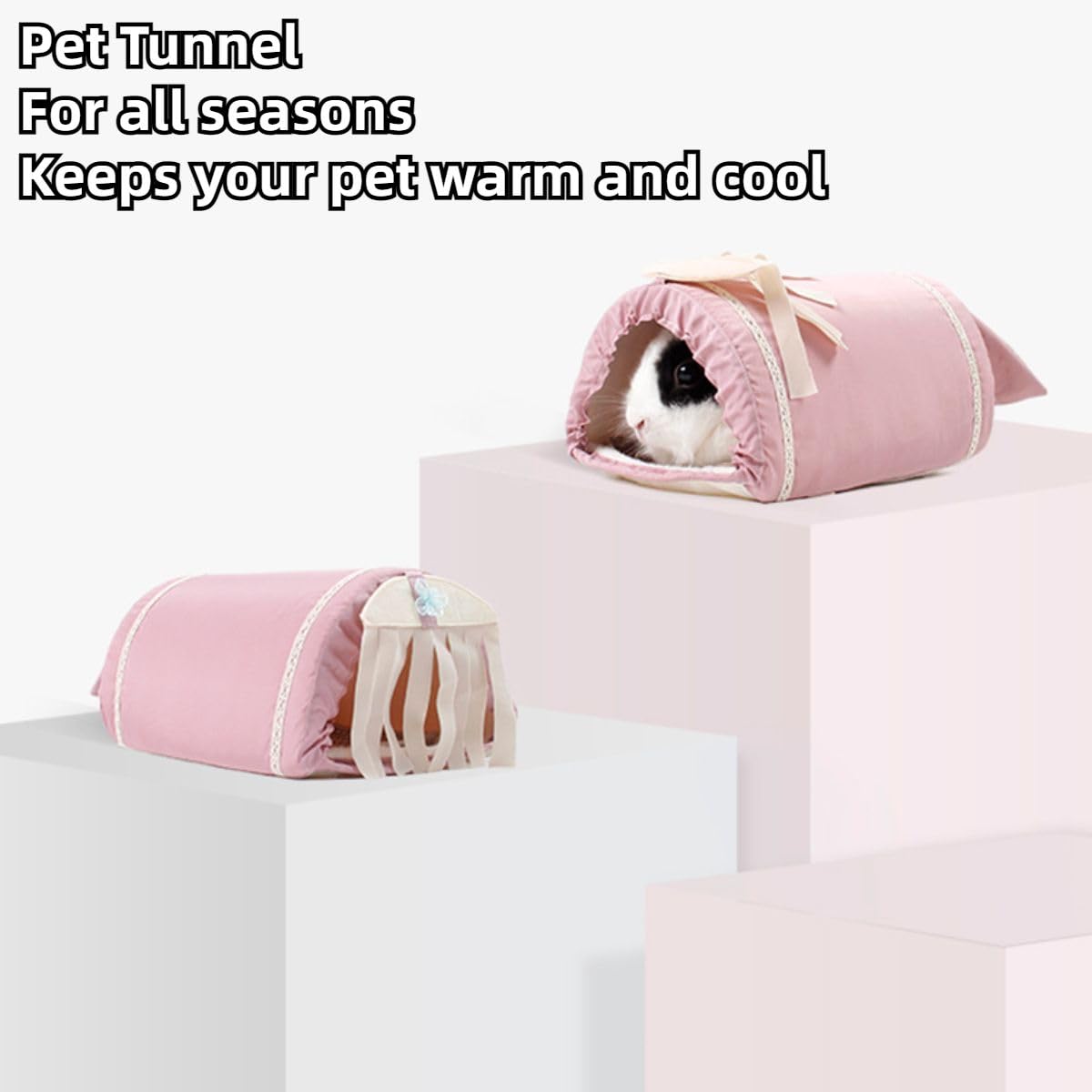 Tunnel Arch Hamster Nest - Warm Pet Bed House for Small Animals up to 3.31 lbs (Pink) | Cozy Hideout for Hamsters, Mice & Gerbils | Perfect for Cage Accessories & Playtime Enrichment