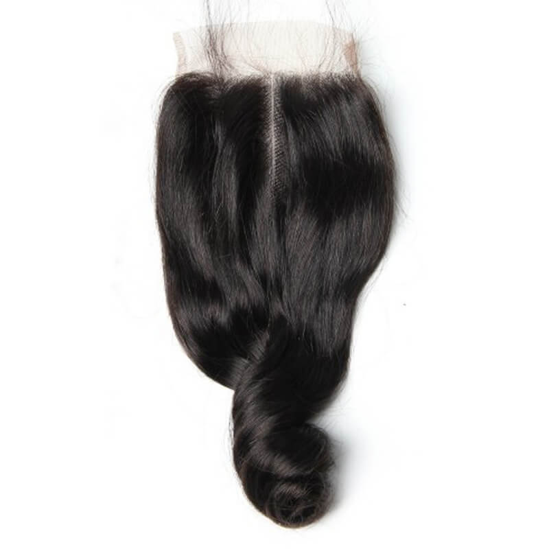 Eullair 100% Human Hair Loose Wave Bundles with Closure 3/4 PCS - 4x4 5x5 6x6 HD Lace Closure - Brazilian Virgin Hair Extensions for Natural Look - Perfect for Daily Wear, Parties & Special Occasions