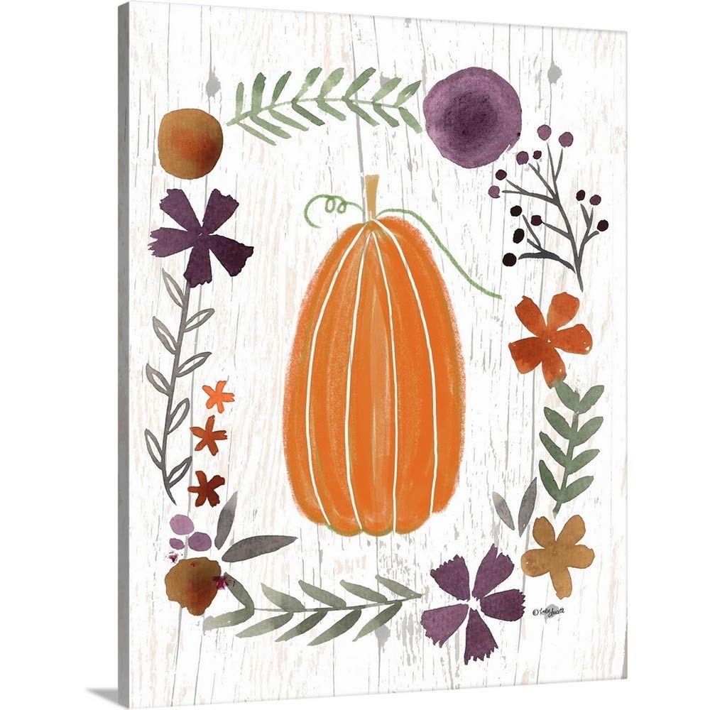 Autumn Pumpkin Canvas Wall Art Print - Fall Decor for Living Room, Bedroom & Office - Seasonal Farmhouse Home Decor