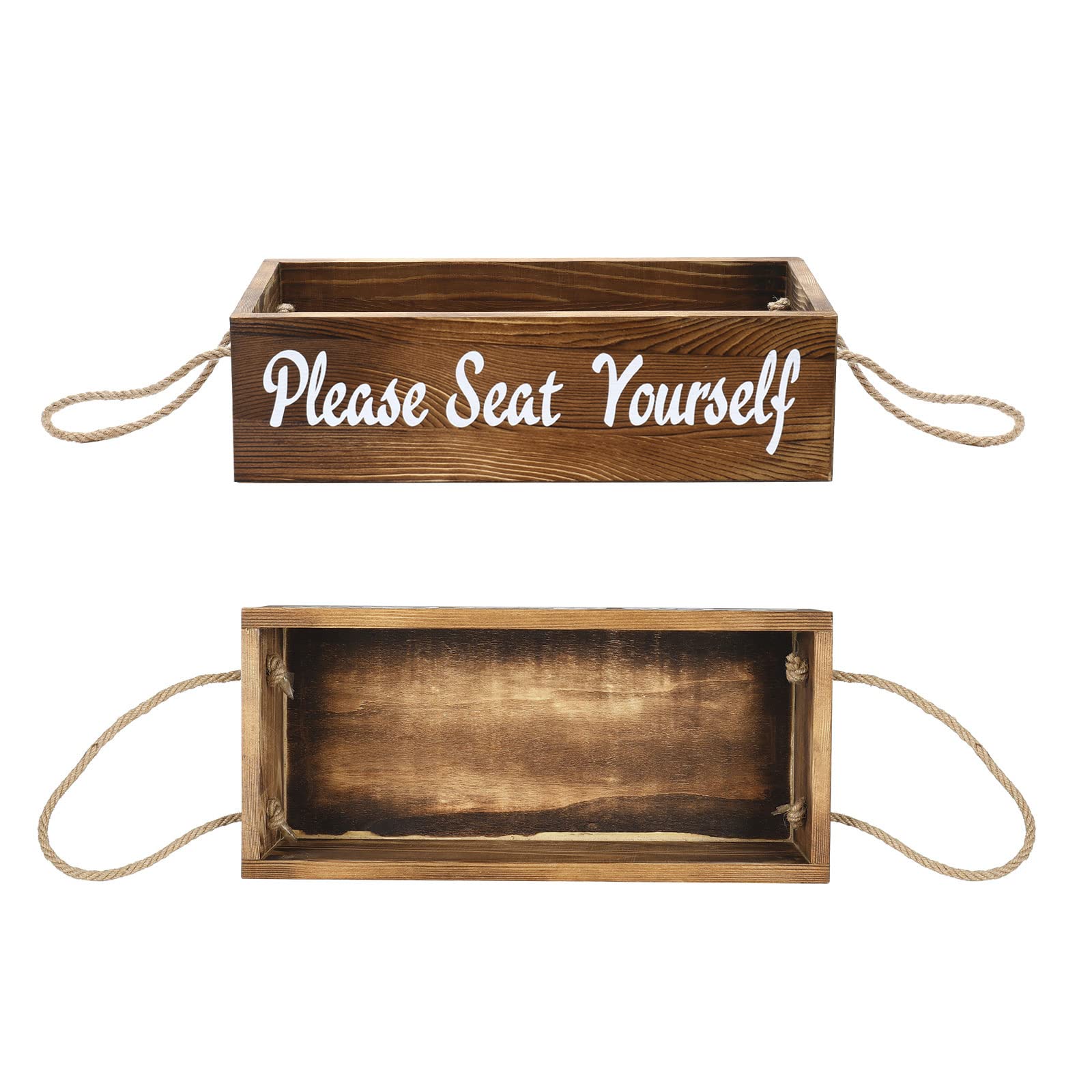 MEGREZ Rustic Wooden Toilet Paper Holder - Farmhouse Bathroom Decor for Home & Kitchen