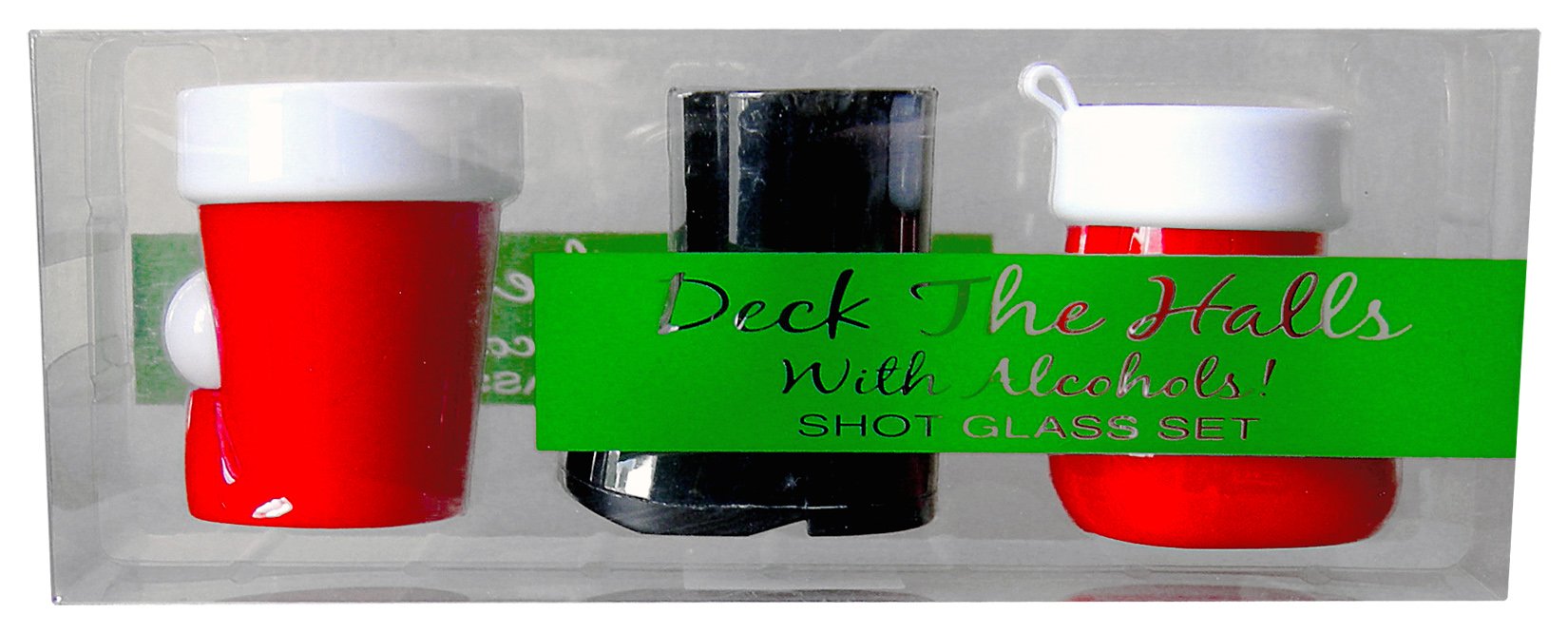 Kheper Deck The Halls Shot Glass - Christmas Party Drinking Glasses for Holiday Celebrations, Office Parties & Festive Gatherings