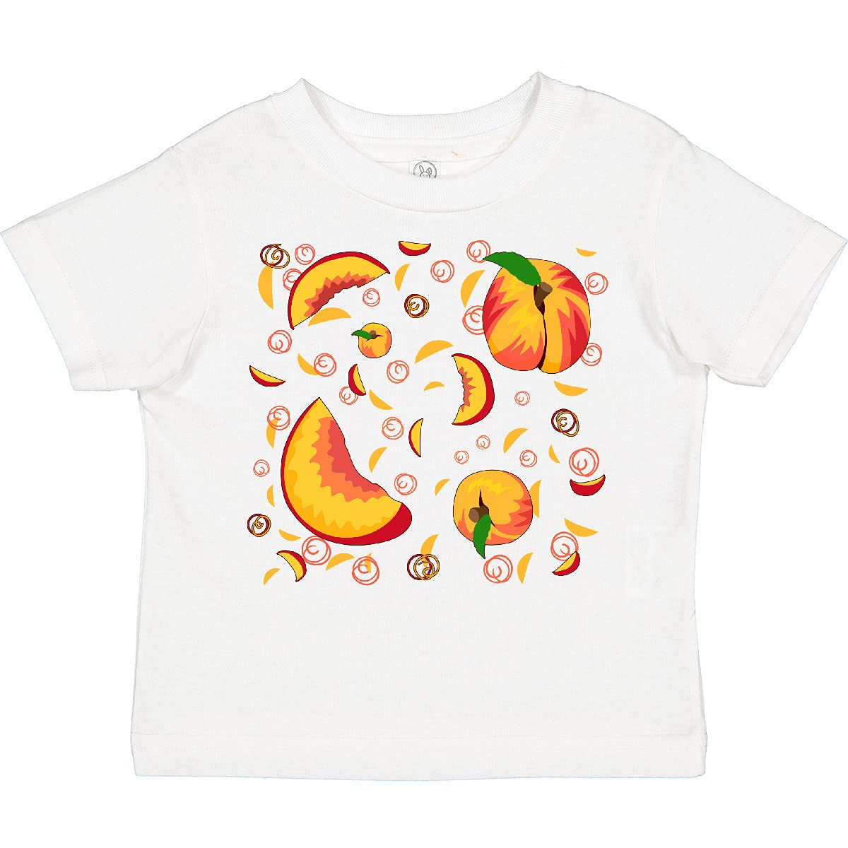 Inktastic Peach Fruit Party Toddler T-Shirt - Cute Summer Graphic Tee for Boys & Girls - Soft Cotton Kids Shirt for Playdates, Birthday Parties & Family Outings