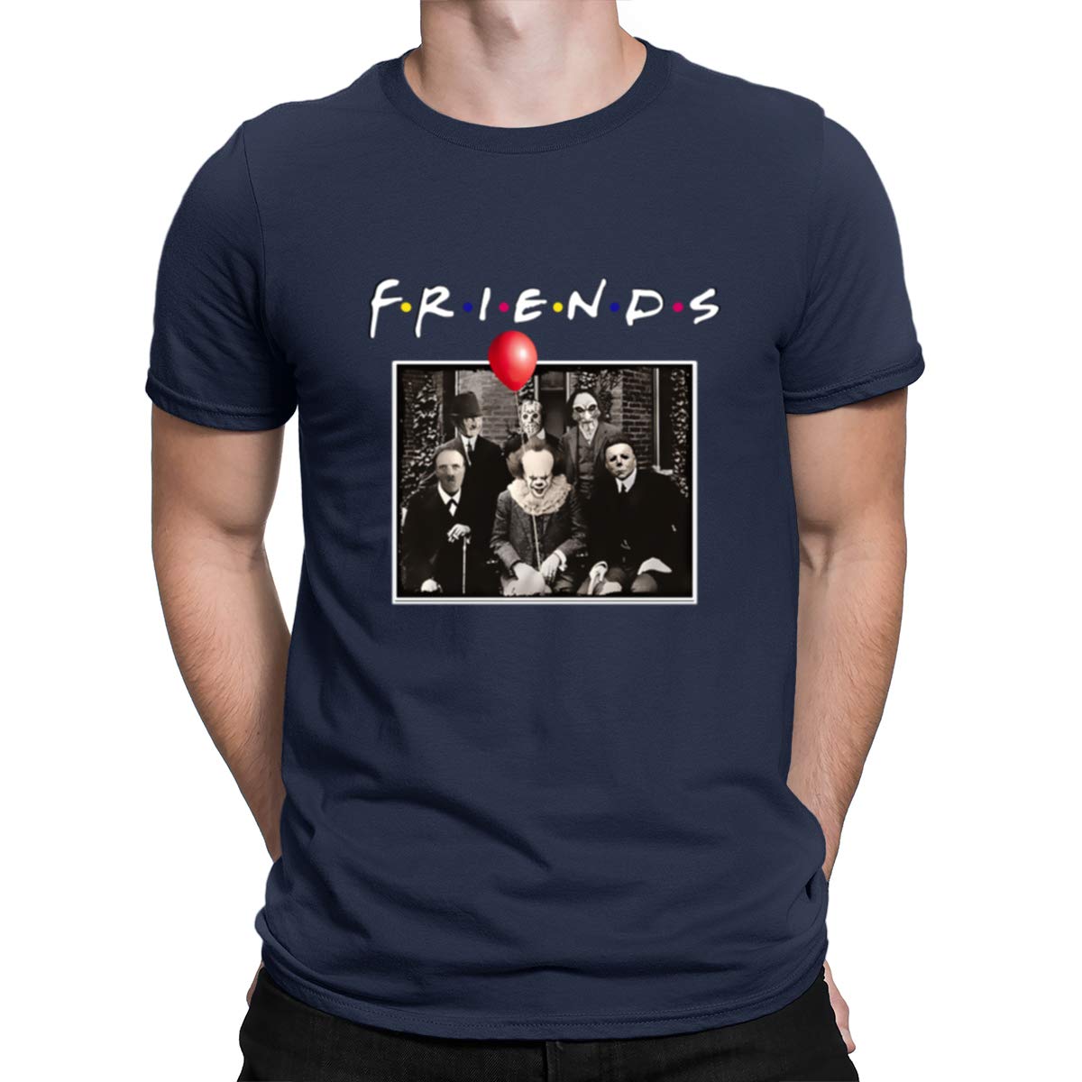 Friends Horror Halloween T-Shirt - Michael Myers & Jason Scary Movie Tee for Women & Men | Halloween Costume, Cosplay & Horror Movie Fan Gift