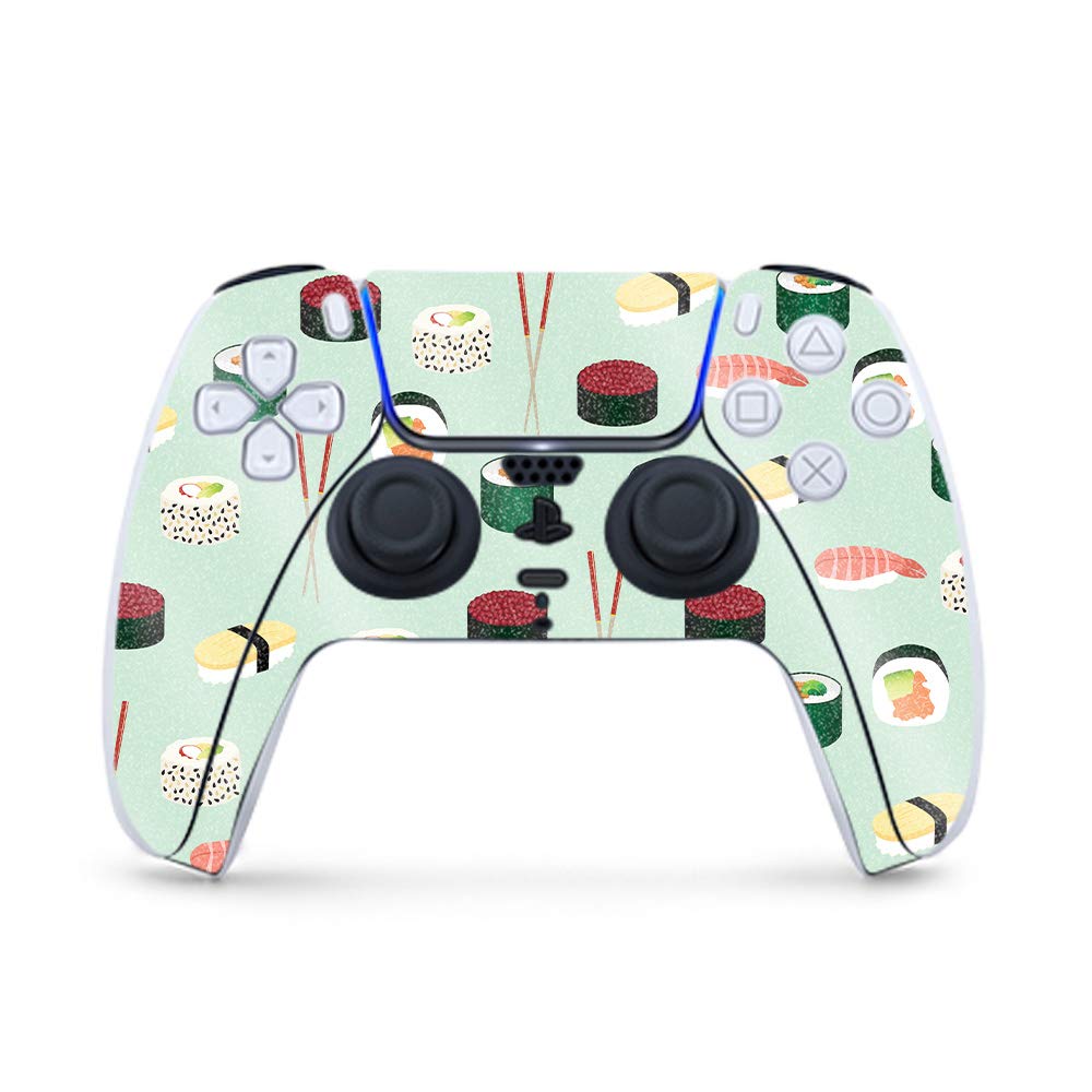 MightySkins Glossy Glitter Gaming Skin for PS5 Controller - Sushi Design | Durable High-Gloss Finish | Easy to Apply & Remove | Made in USA | Perfect for Gaming, Customization & Protection