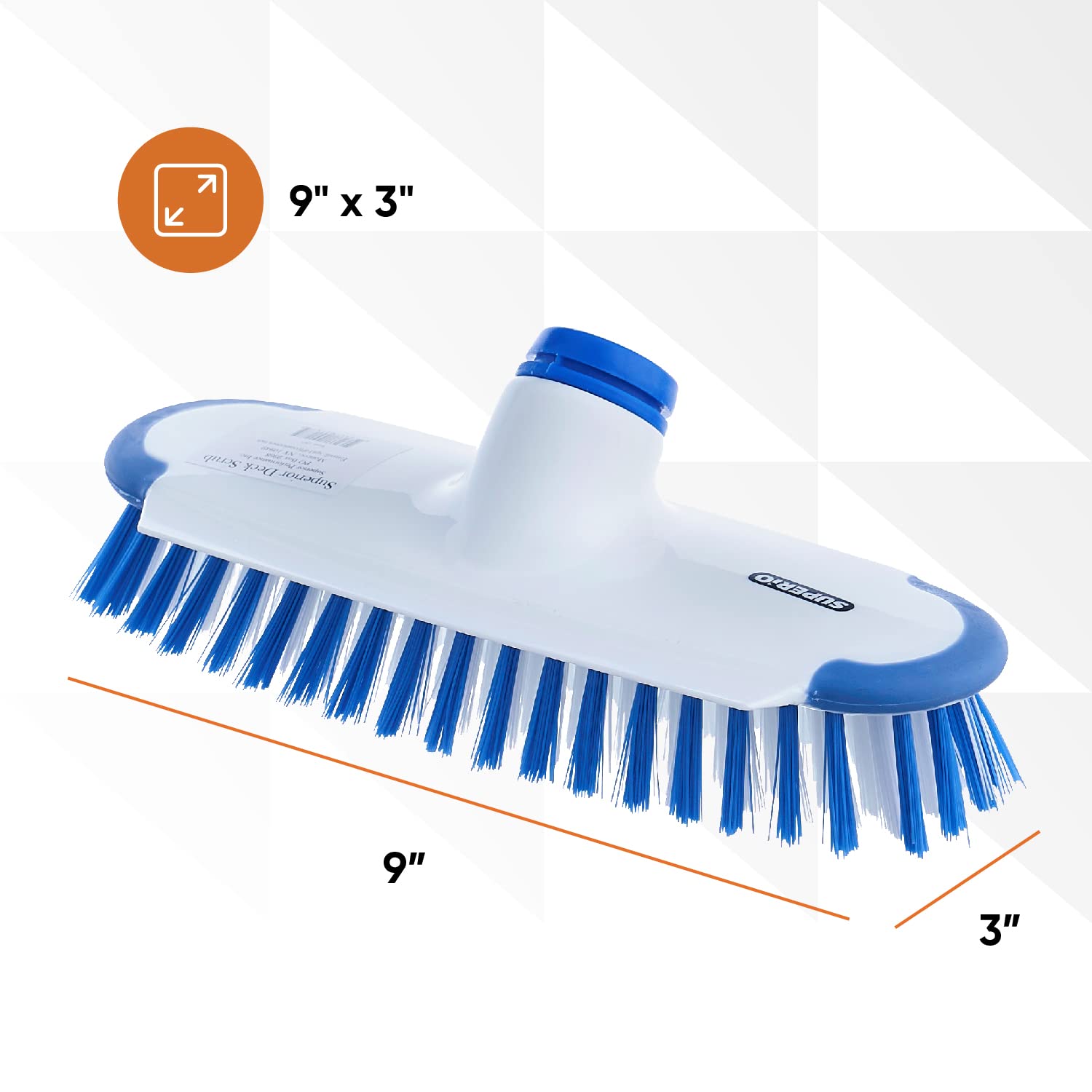 Heavy Duty Deck Scrub Brush Head Replacement with Stiff Bristles & Scraper - for Hot Tubs, Swimming Pools, Granite Tiles, Bathroom, Patio, Kitchen & Outdoor Decks - Perfect for Deep Cleaning and Stain Removal
