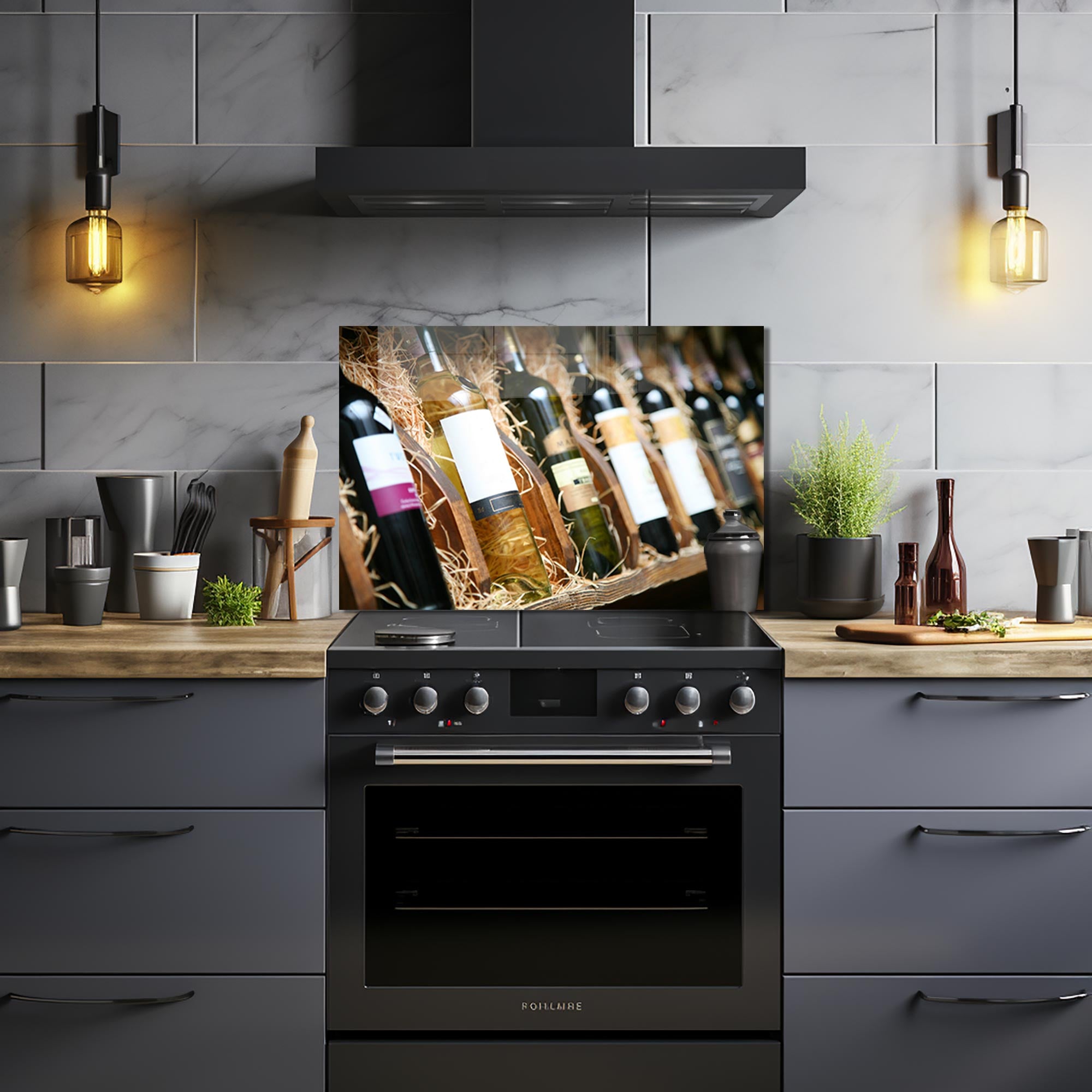Premium Glass Wine Bottles & Splashbacks - Elegant & Durable for Kitchen & Bar Decor - Perfect for Home, Restaurants, and Wine Cellars