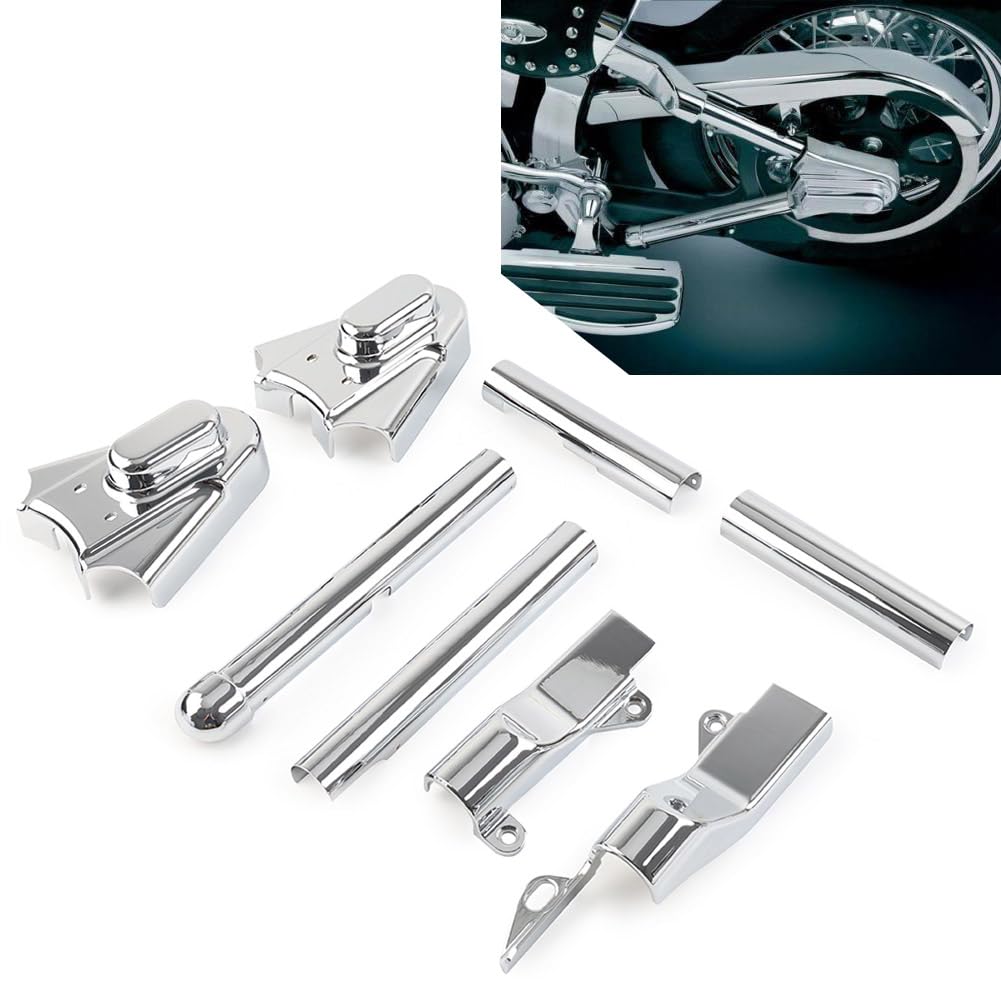 Chrome Rear Swingarm Covers & Phantom Axle Covers for Harley Softail 2000-2007 - Motorcycle Custom Parts for Enhanced Style & Protection on Cruiser Bikes