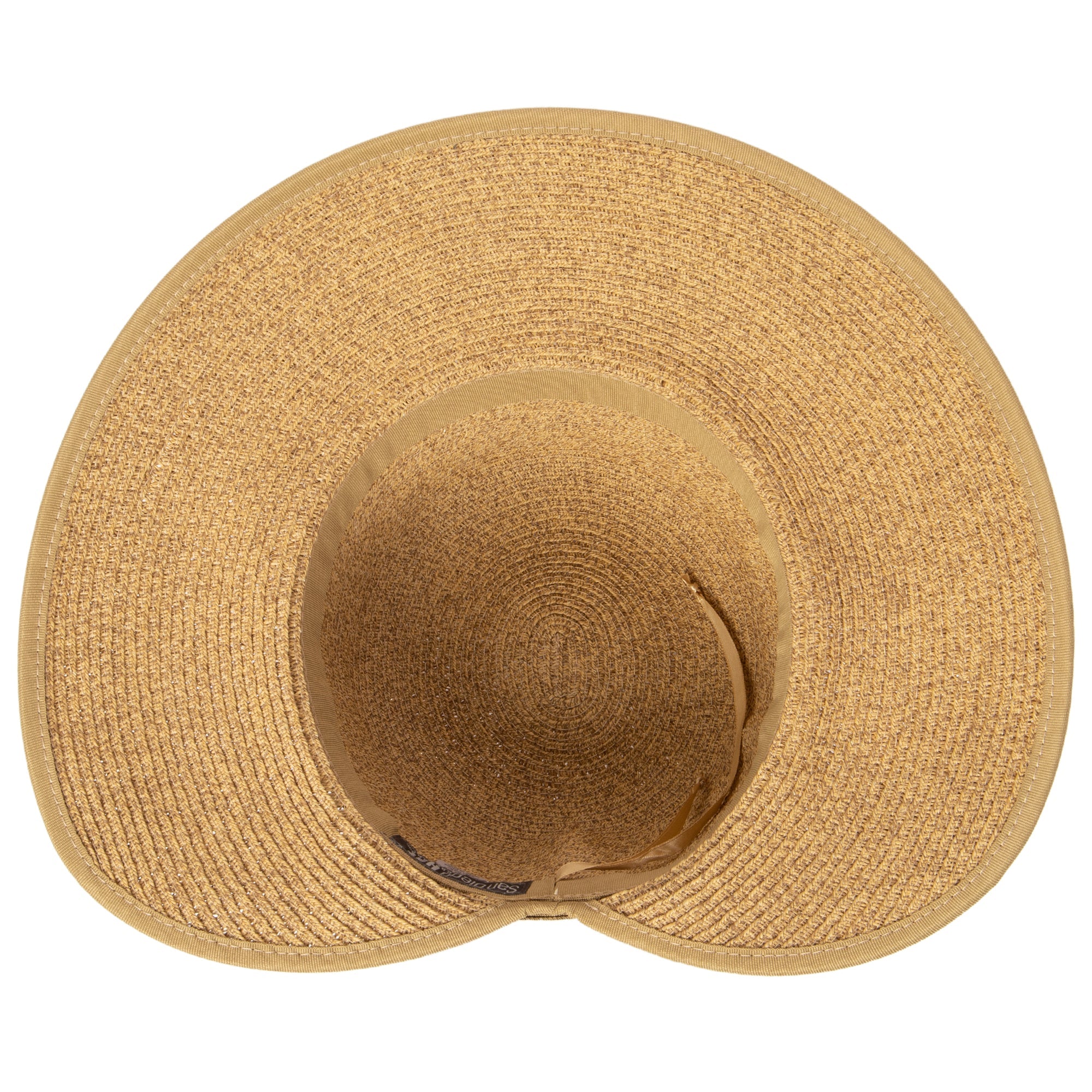 Women's Ultrabraid Round Crown Sun Hat with Grosgrain Ribbon & Adjustable Velcro Closure - UV Protection Wide Brim Hat for Beach, Gardening, and Outdoor Activities
