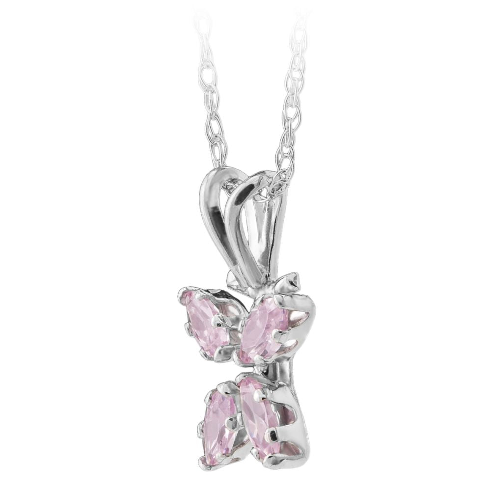 Pink CZ Butterfly Necklace for Girls - Elegant Kids Jewelry Gift for Birthday, Party & Special Occasions