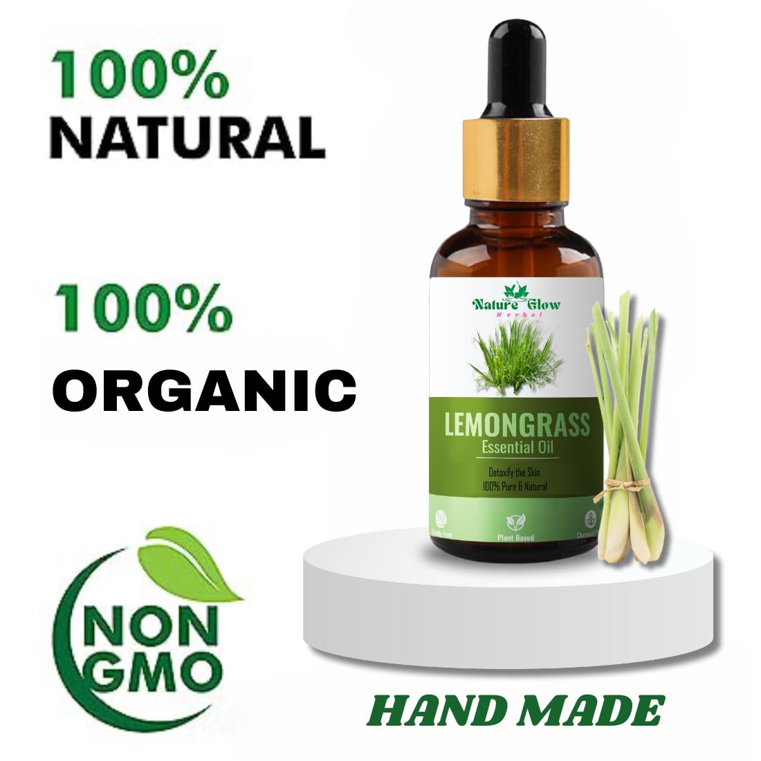 100% Pure Lemongrass Essential Oil - 15ml Undiluted Natural Aromatherapy Oil for Hair, Skin & Diffuser - Organic Herbal Essential Oil for Relaxation, Stress Relief & Home Fragrance