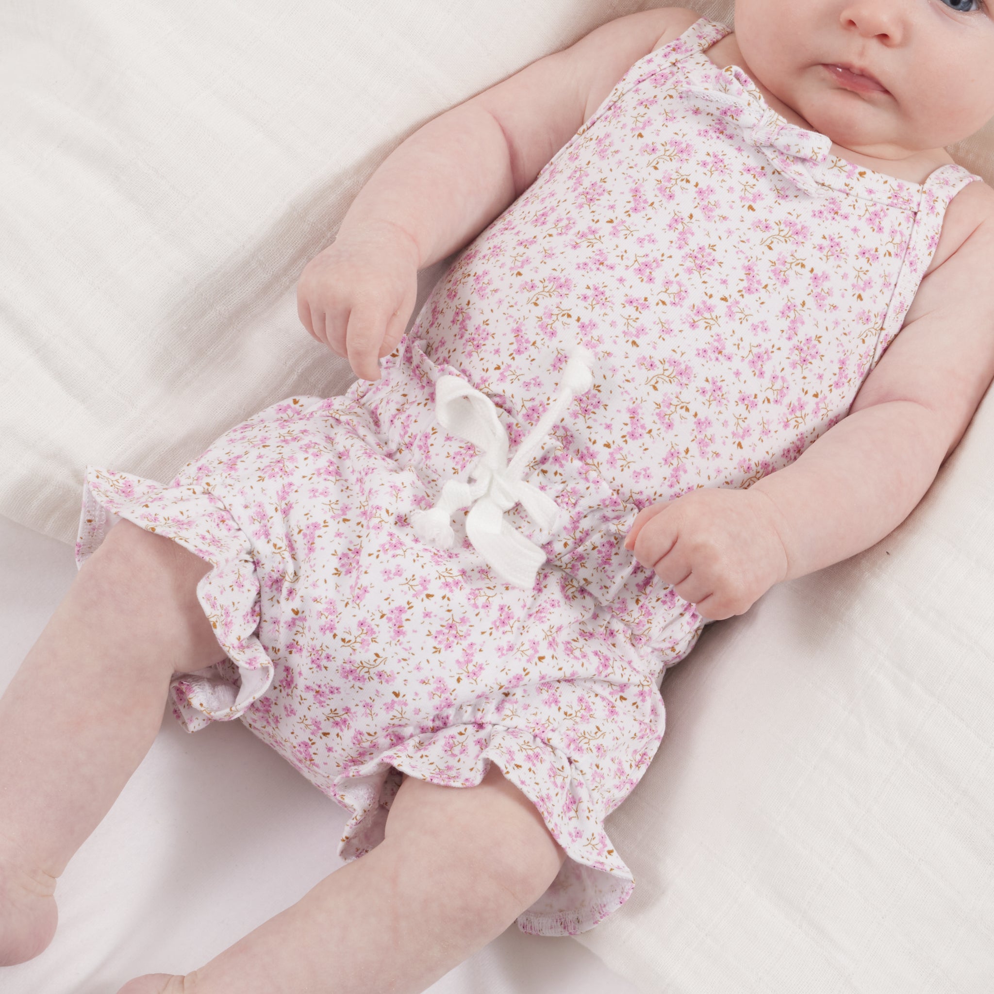 Floral Singlet & Shorties Set for Women - Soft Cotton Sleepwear & Loungewear - Myla Brand - Perfect for Relaxing at Home, Yoga, and Summer Nights
