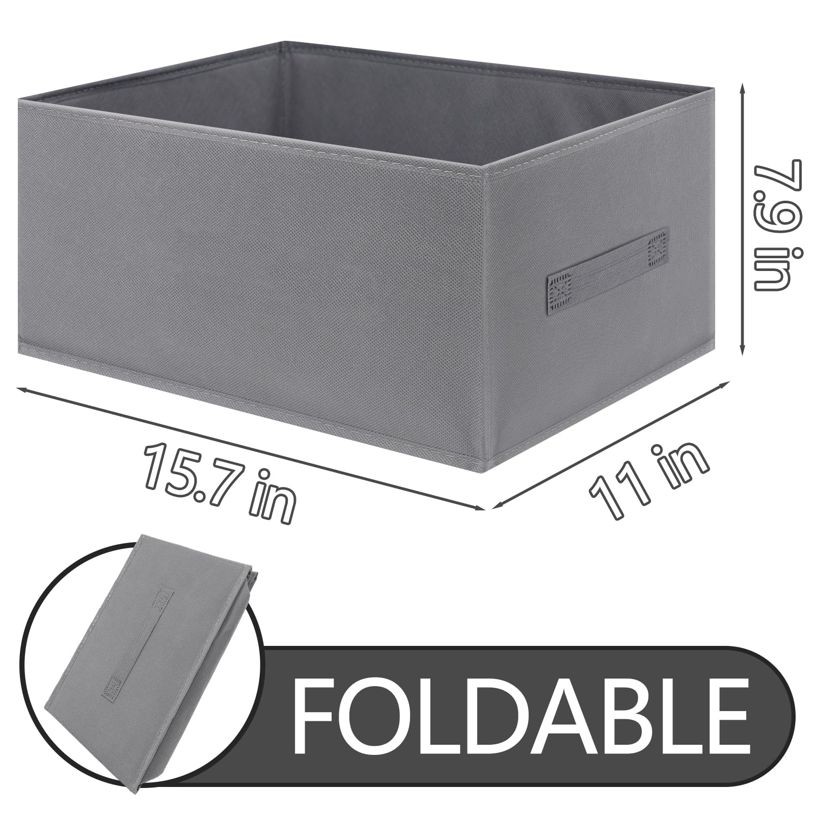 4-Pack Fabric Storage Bins with Handles - Collapsible for Bedroom & Living Room Organization
