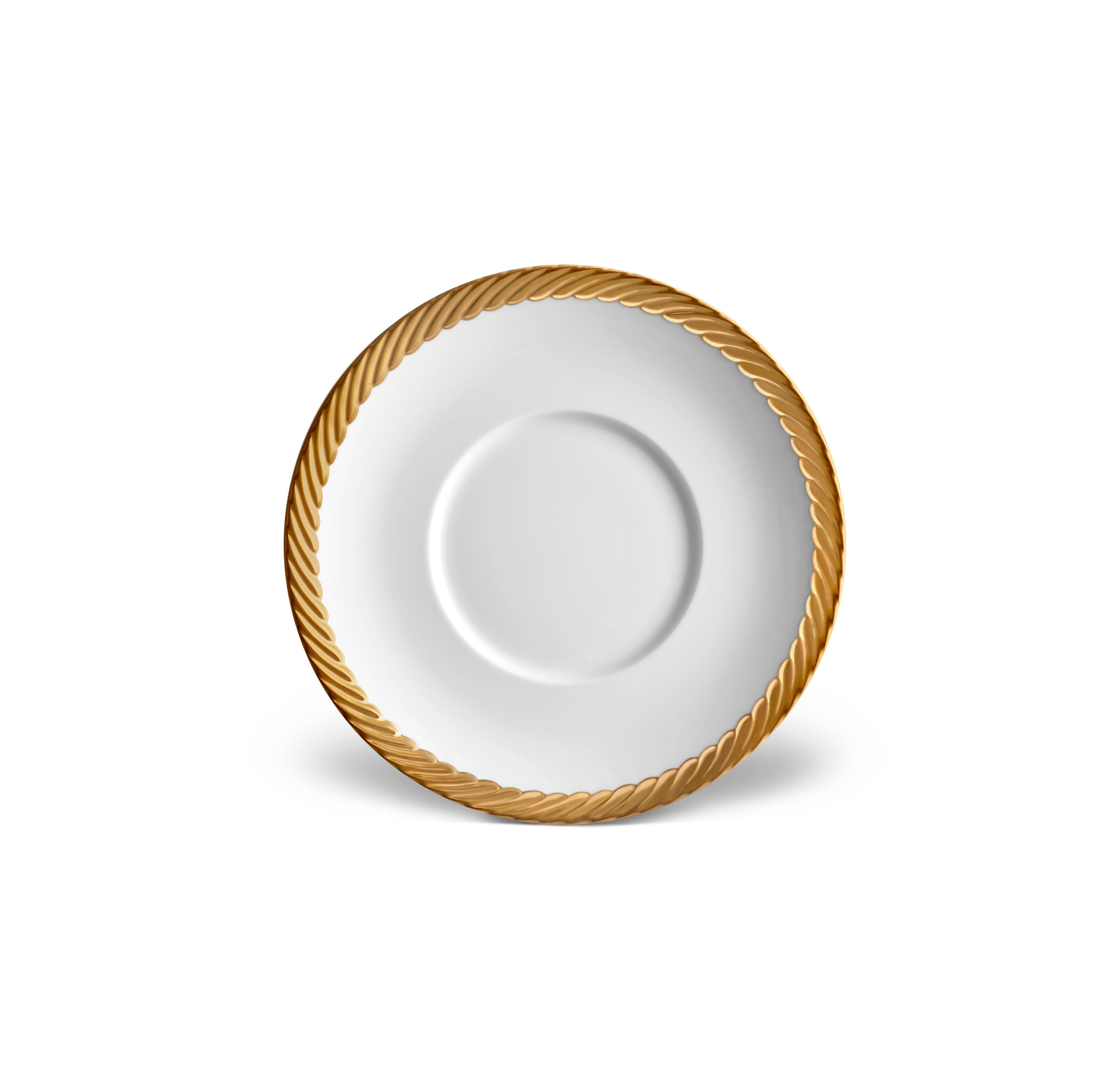 Gold Cord Saucer - Elegant and Durable Decorative Plate for Home, Dining, and Party Decor