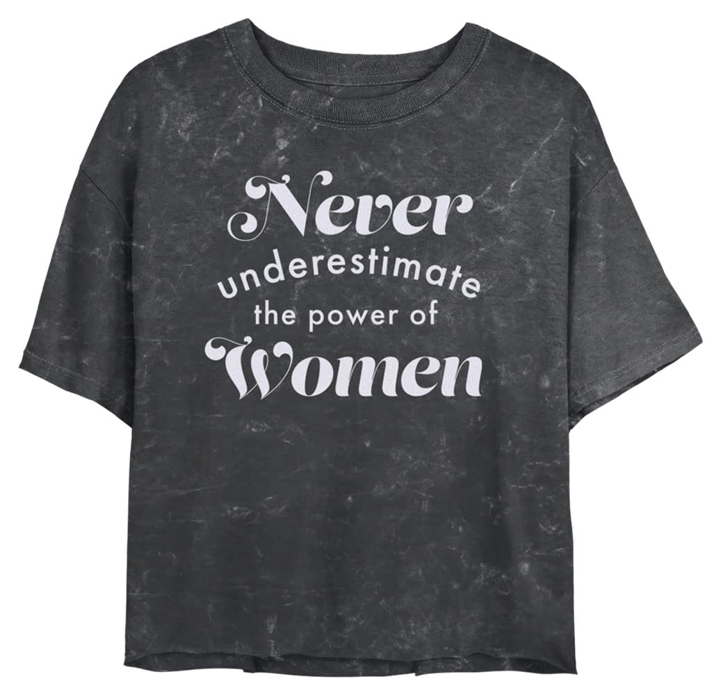 Fifth Sun Power Redeux Women's Bombard Wash Short Sleeve Crop Tee | Soft Vintage Style T-Shirt for Casual Outfits & Summer Fashion