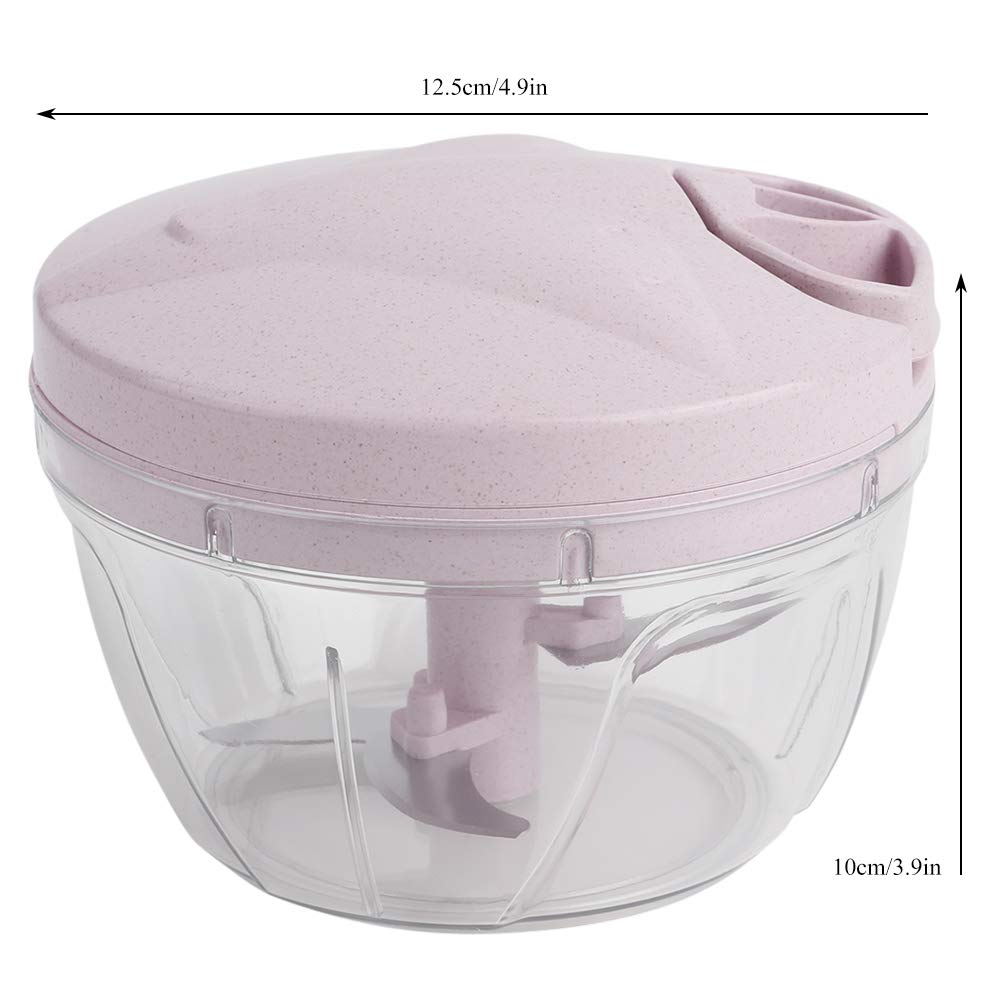 Restokki Manual Meat Grinder & Food Chopper - Mini Kitchen Gadget for Grinding Meat, Chopping Garlic, Vegetables, Onions & Fruits - Perfect for Home Cooking, Meal Prep & Camping (Pink)
