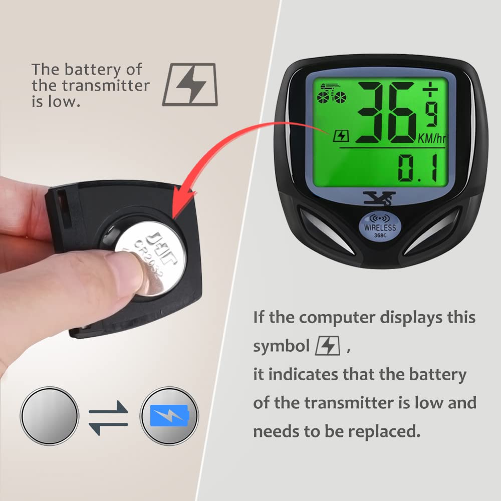 YS SY Wireless Bicycle Speedometer & Odometer - Waterproof Bike Computer with LCD Display, Multi-Functions for Cycling, Road & Mountain Bikes | Track Speed, Distance & Ride Data