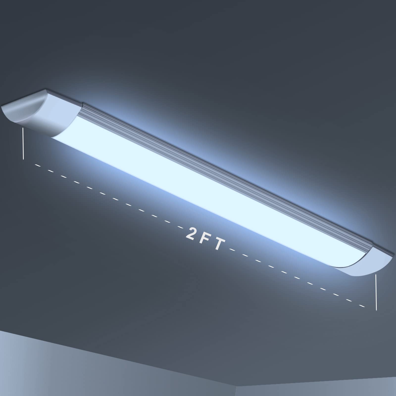 Viugreum 6500K LED Shop Lights 2FT 20W 2400lm - Ultra Bright White LED Tube Lights for Garage, Basement, Warehouse & Workshop - High Output Ceiling Lighting Fixtures (Pack of 8) - Perfect for Task Lighting in Dark Workspaces and Storage Areas
