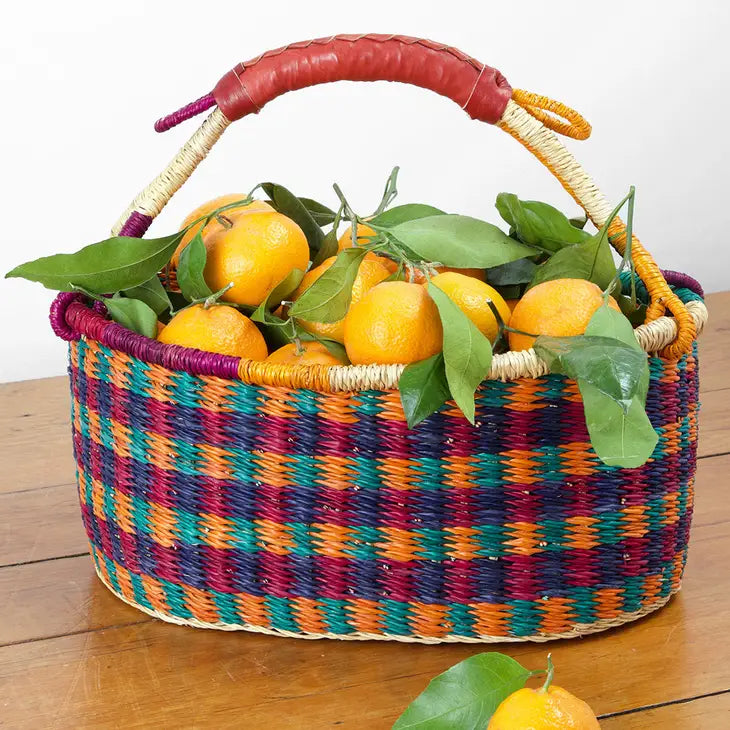 Handwoven Bolga Berry Picking Basket from Ghana - Eco-Friendly Harvesting Basket for Strawberries, Blueberries & Garden Fruits - Perfect for Farmers Market, Organic Gardening & Farmhouse Decor